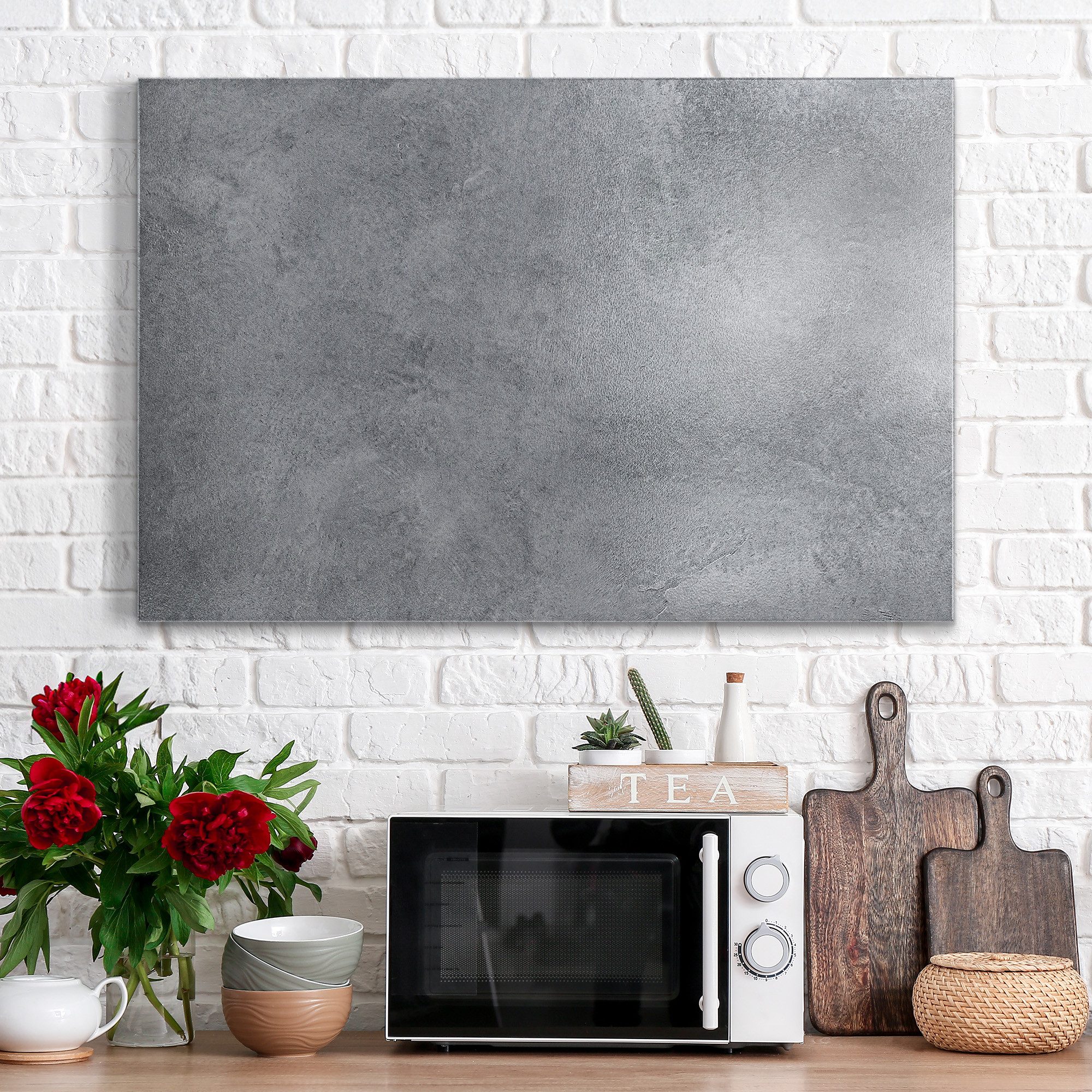DEQORI Magnettafel 'Betonstruktur im Detail', Metall Whiteboard für alle Magnete, Magnetboard magnetisch
