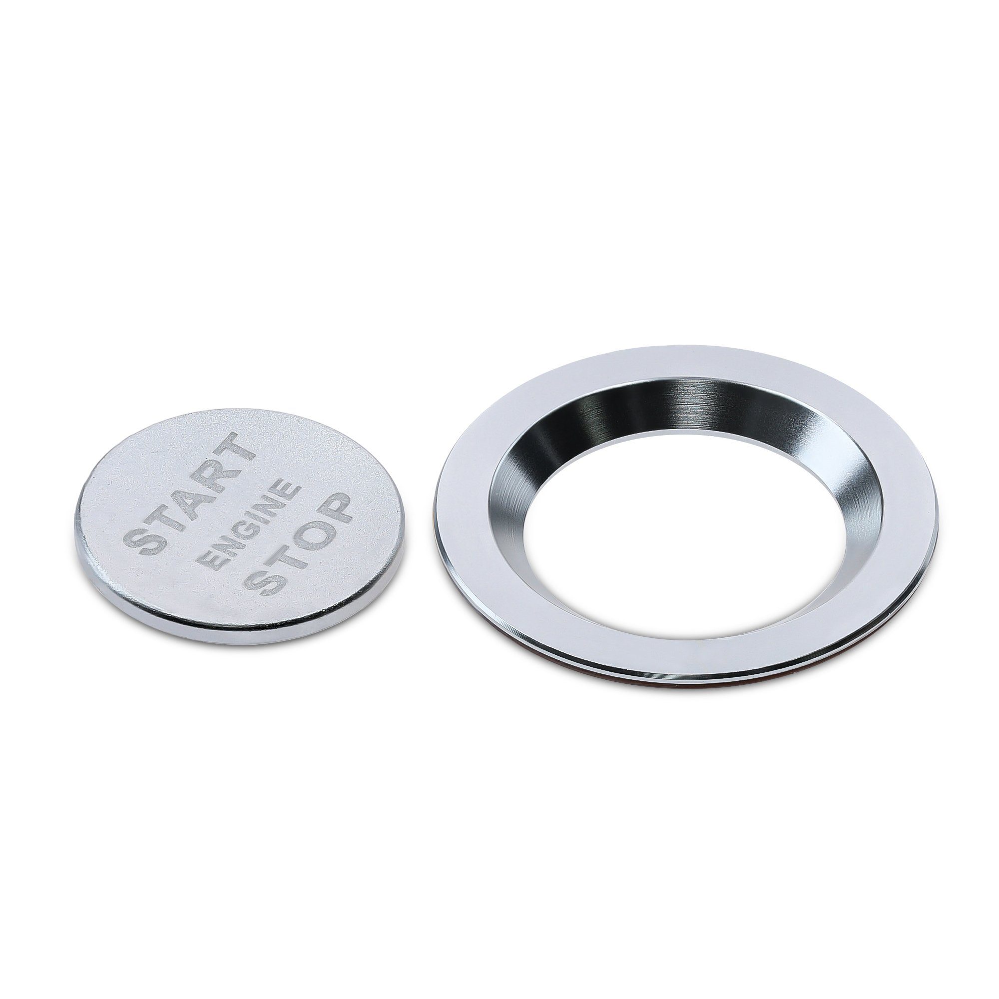 kwmobile Aufkleber Start/Stopp-Knopf Ringrahmen und Abdeckung für Land Rover Jaguar, (1tlg), Alu-Ring und Cover