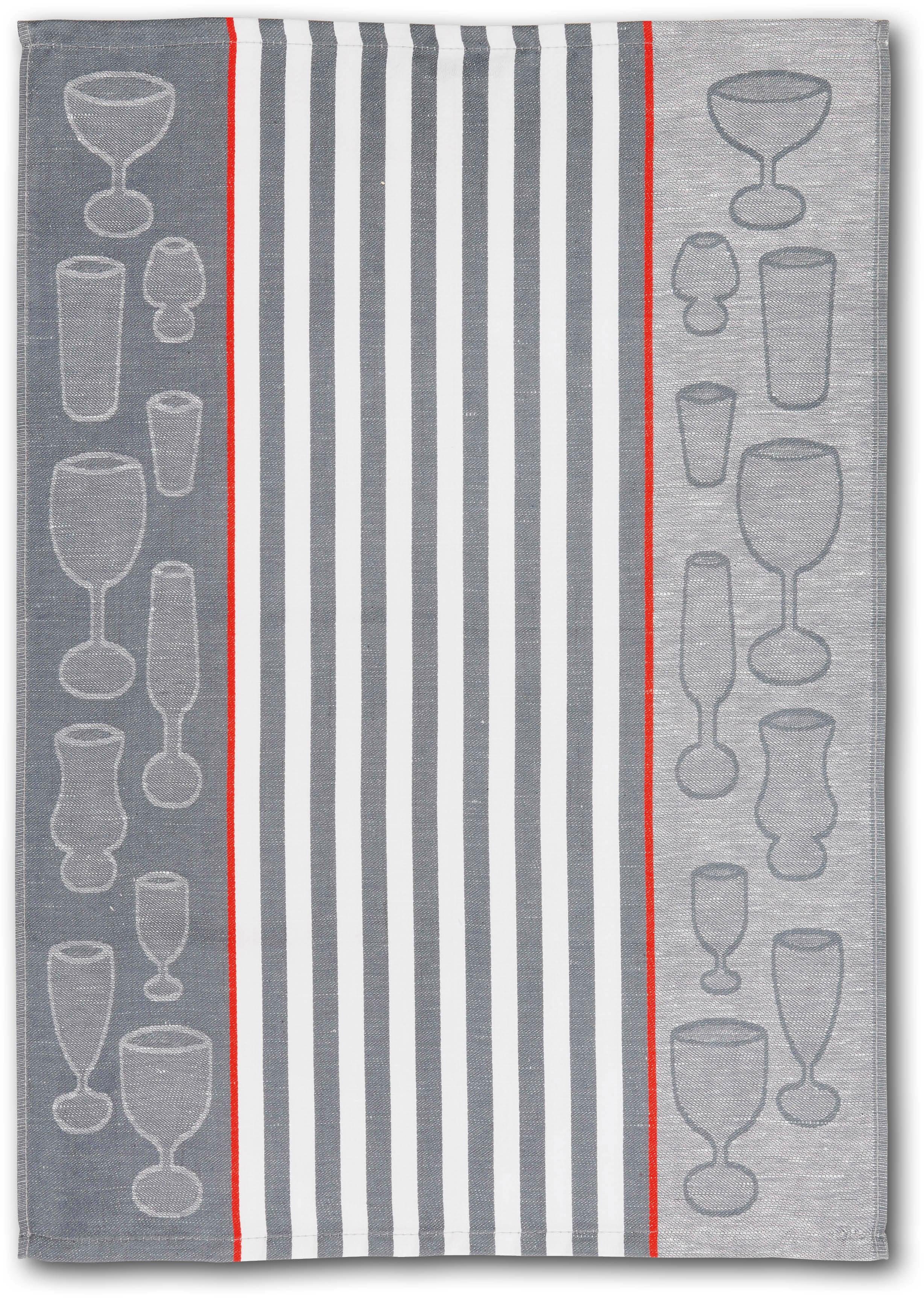 Dyckhoff Geschirrtuch Gläser / Halbleinen, (Set, günstig online kaufen
