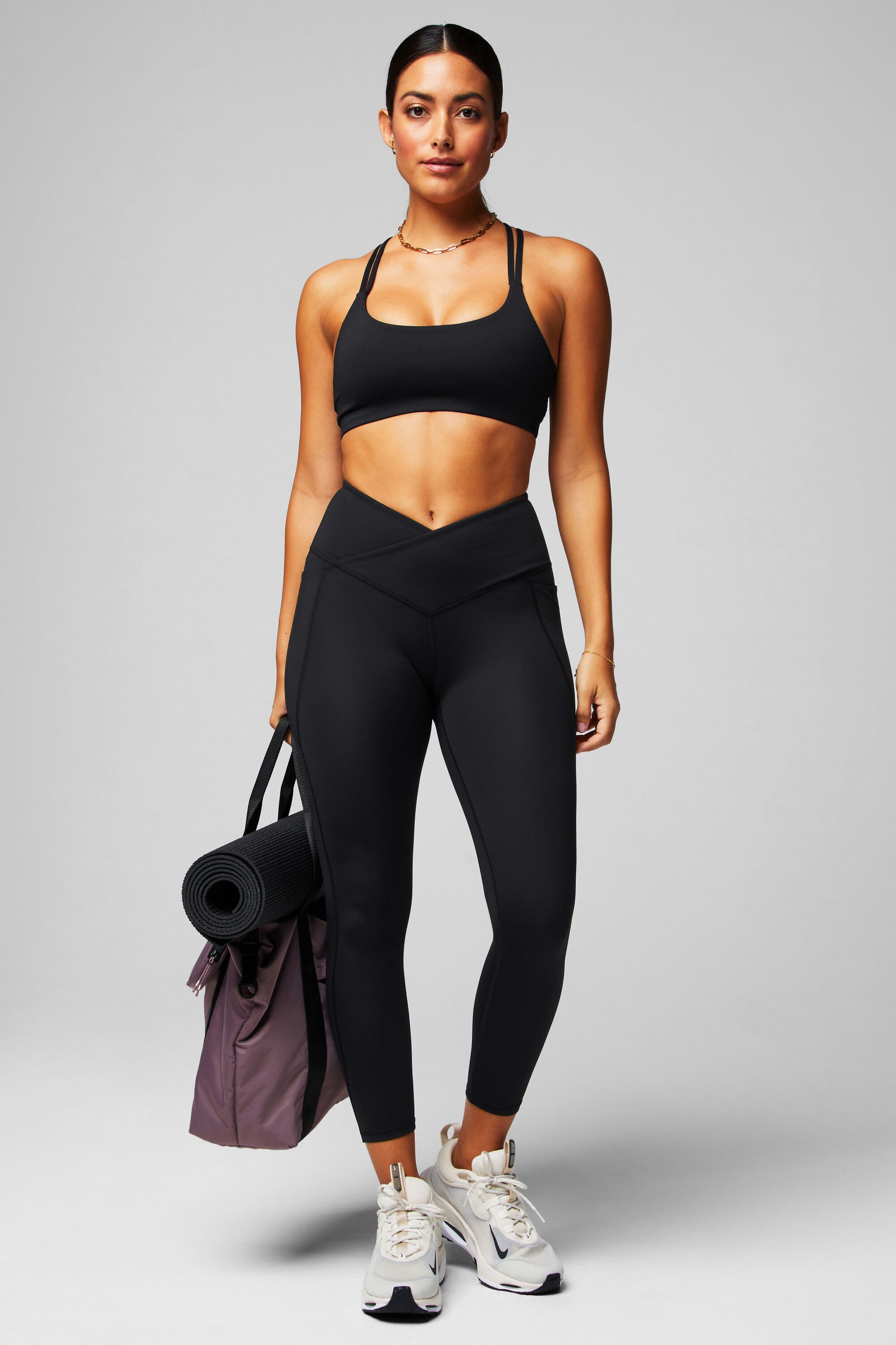 Fabletics Leggings Oasis PureLuxe HW Crossover 7/8 Leggings aus blickdichtem Stoff und mit mittlerer Kompression
