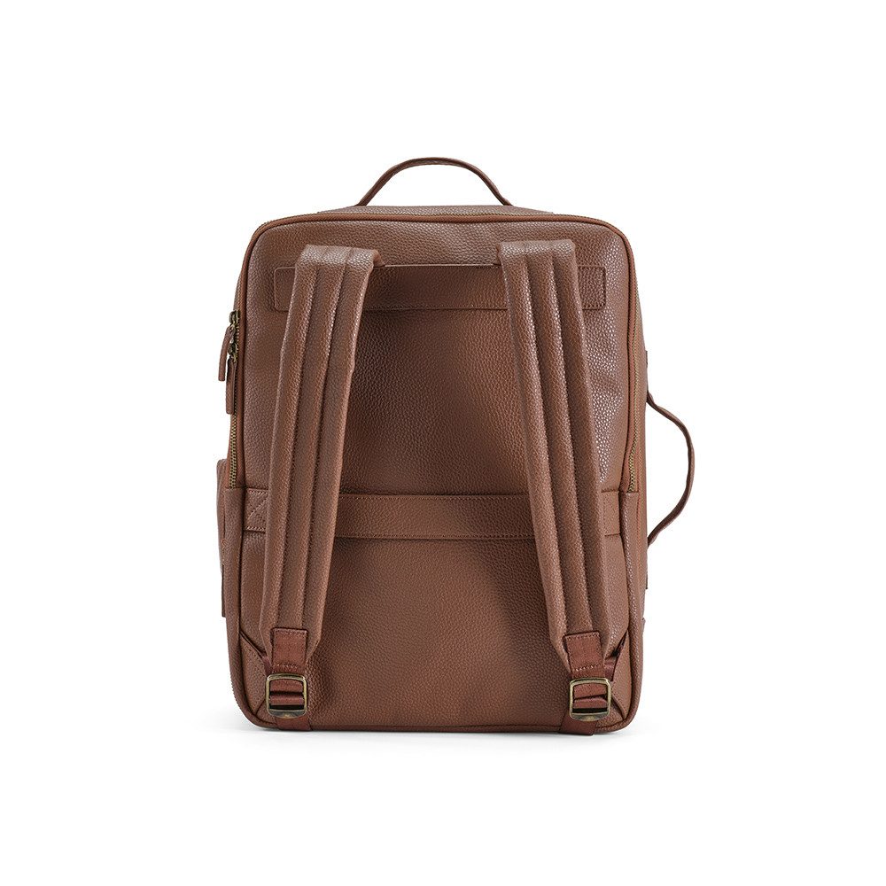 CABBEL Rucksack Rucksack 20L Laptop 17 Zoll recyceltes Leder nachhaltig sehr robust (Rucksack, 1-tlg., Einzelartikel), Dunkelbraun, Recyceltes Leder, 77% Recyclinganteil, 20L Volumen