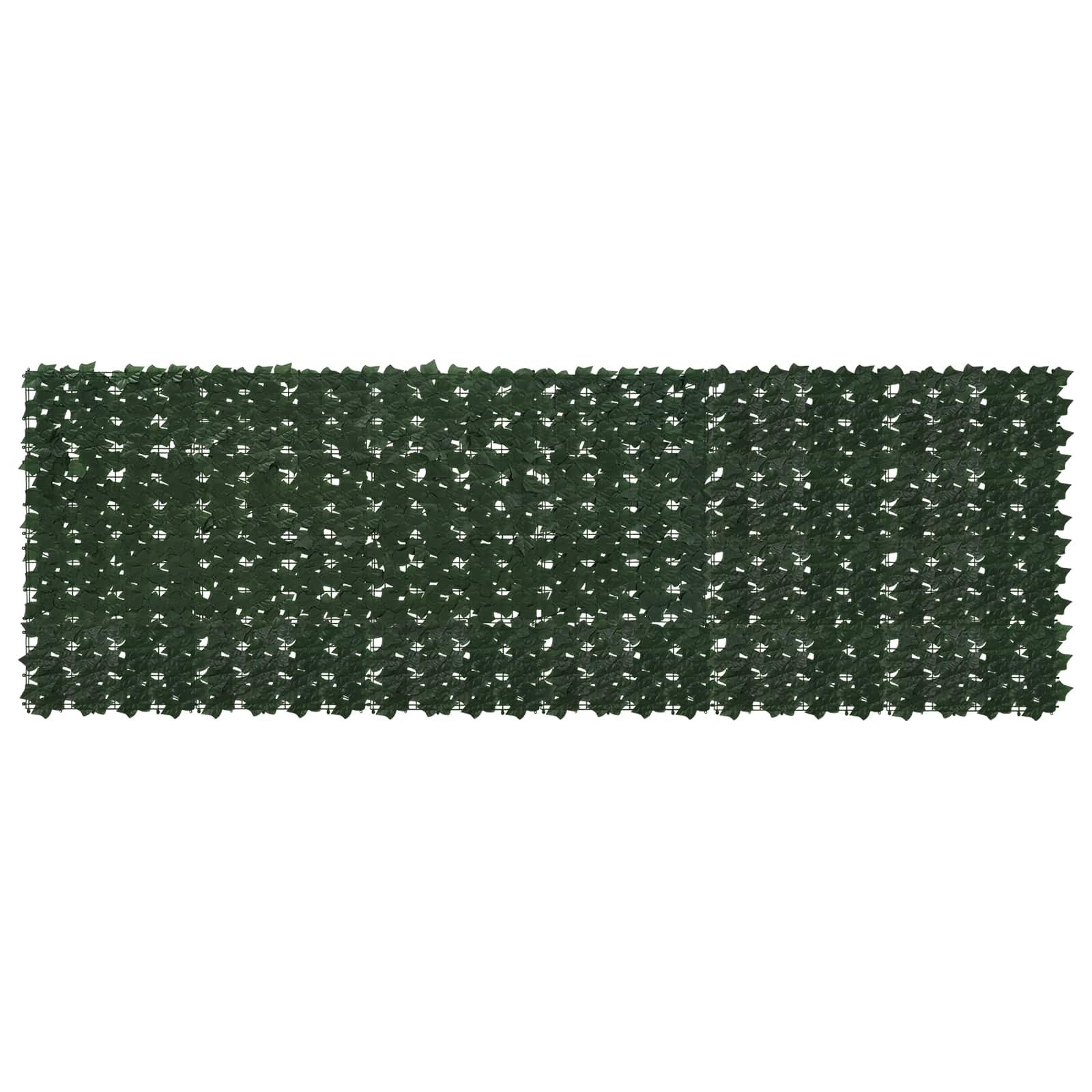 vidaXL Balkonsichtschutz Balkonsichtschutz mit Blättern Dunkelgrün 300 x 100 cm (1-St)