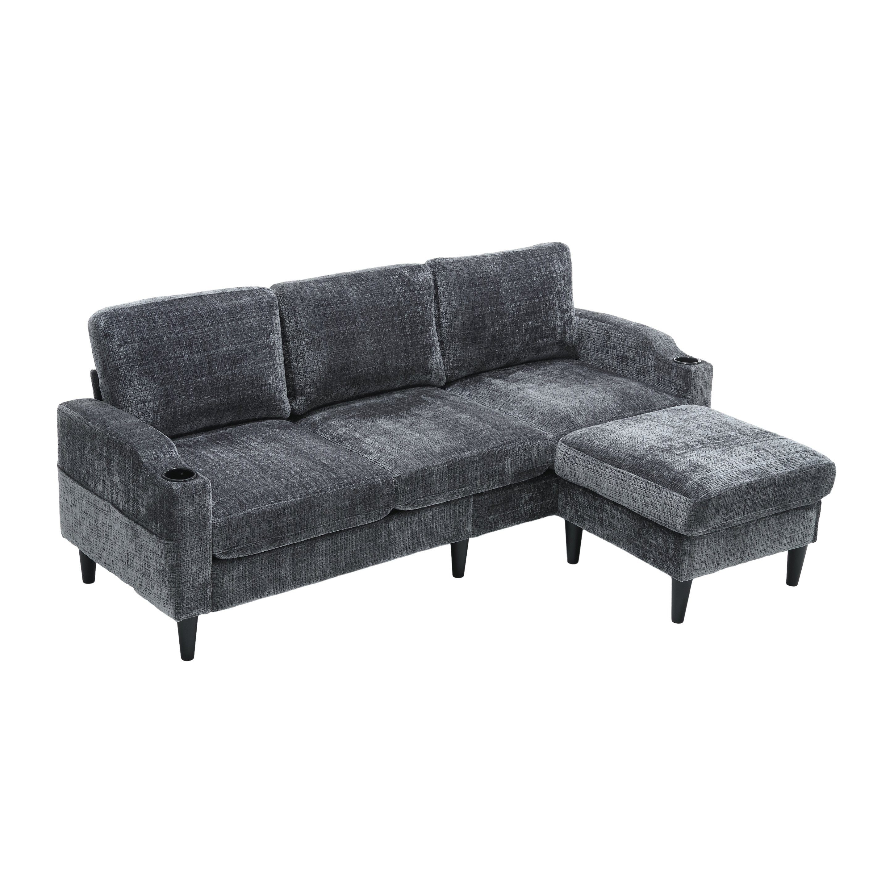 LVHOM Loungesofa mit Hocker & Stauraum, günstig online kaufen