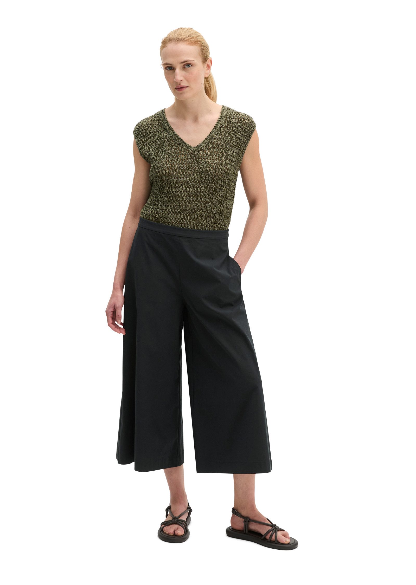 Marc O'Polo Culotte wide aus Popeline-Stretch – Bild 4 von 5