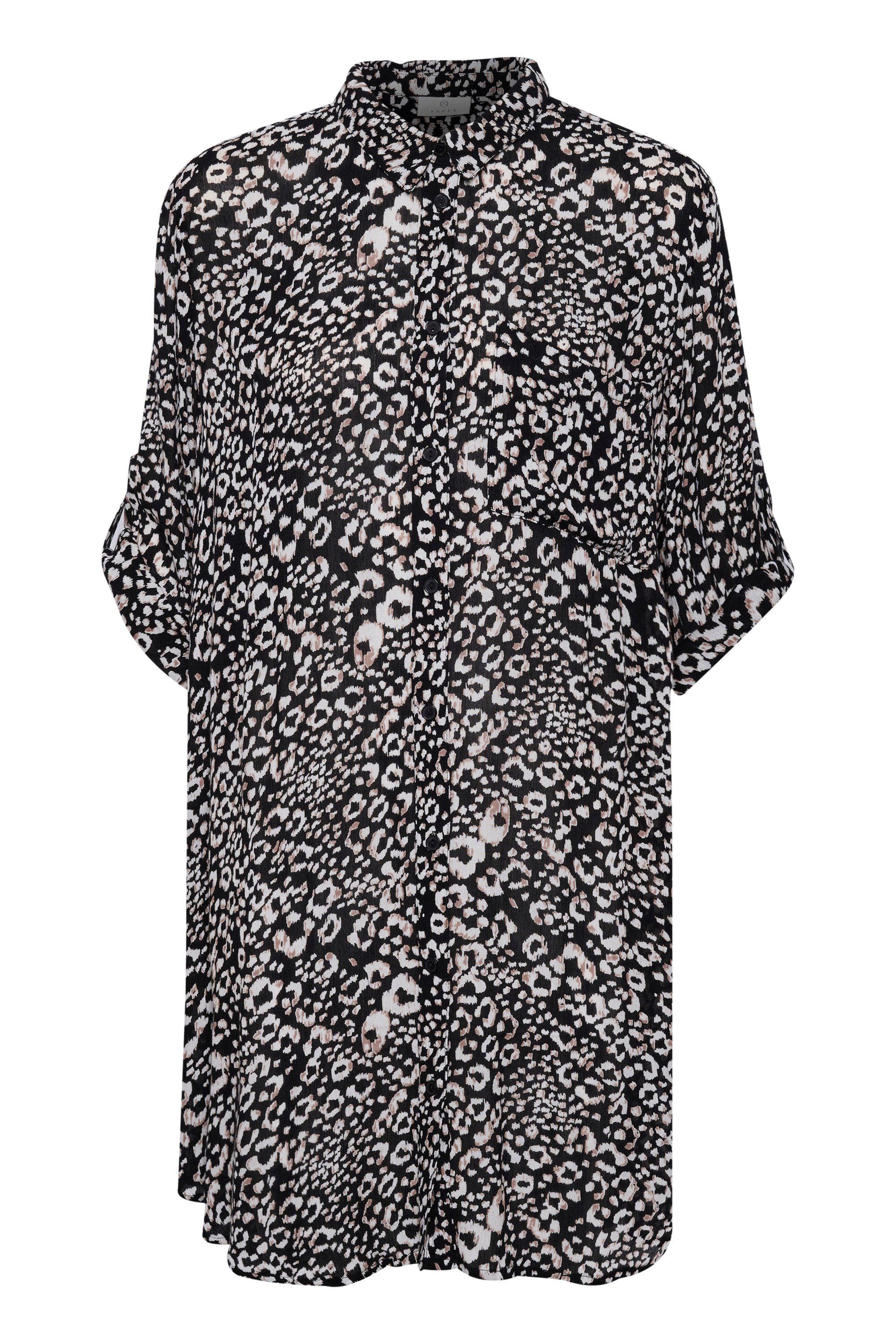 KAFFE Jerseykleid Kleid KAmarita Black/Chalk Leo Print