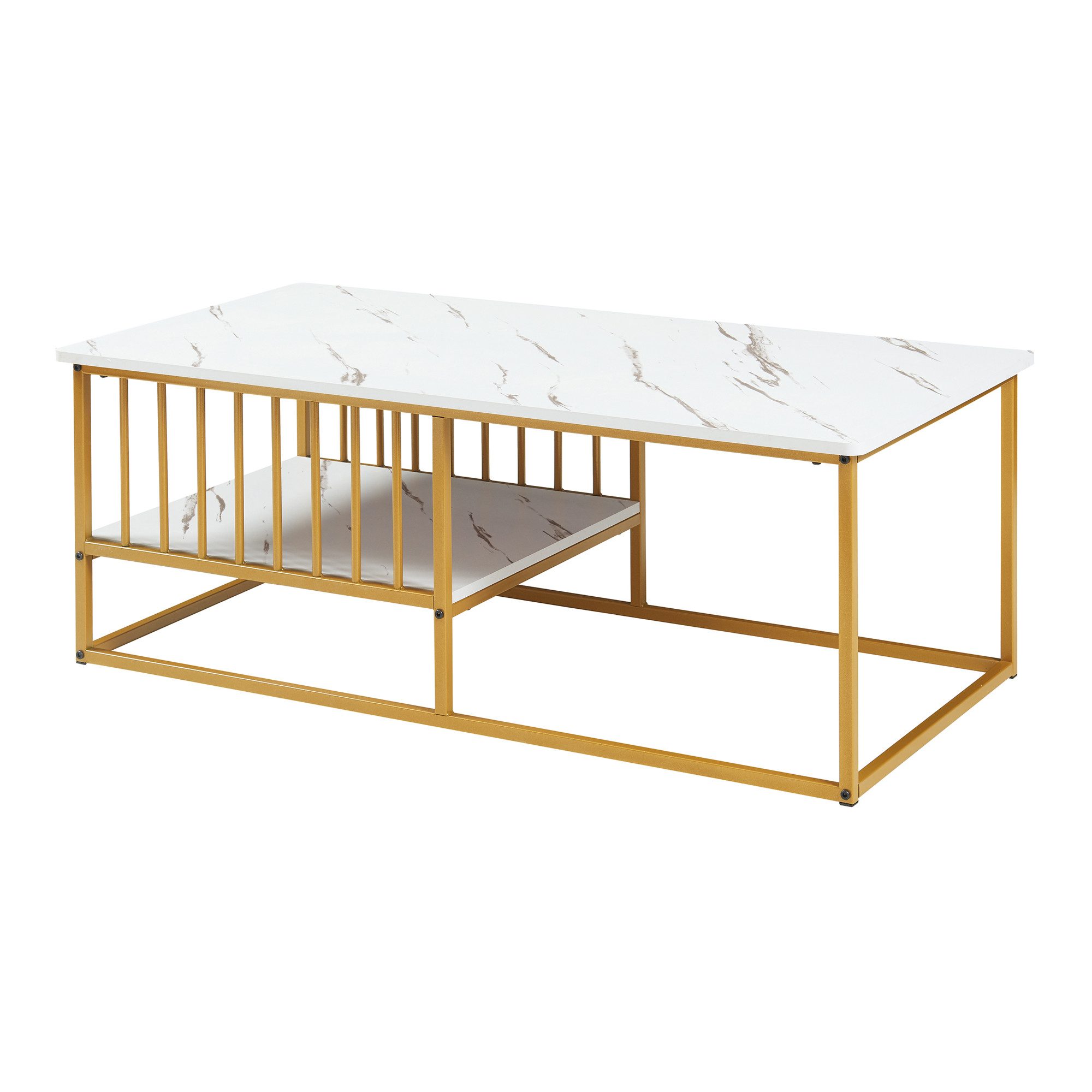 en.casa Couchtisch, »Raukurg« 120x60x44 cm Marmoroptik, günstig online kaufen