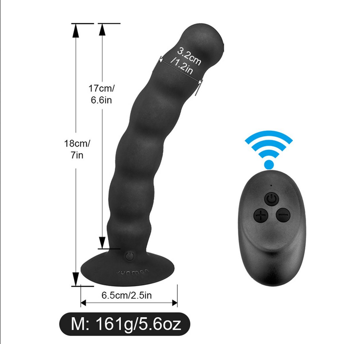 TPFSecret Analvibrator Anal Stimulator für Frauen und Männer, 10 verschiedene Vibrationsmodi, (über USB wiederaufladbar, ergonomischer Prostata Anal Vibrator), Massagegerät - mit Remote Controll - Größe M