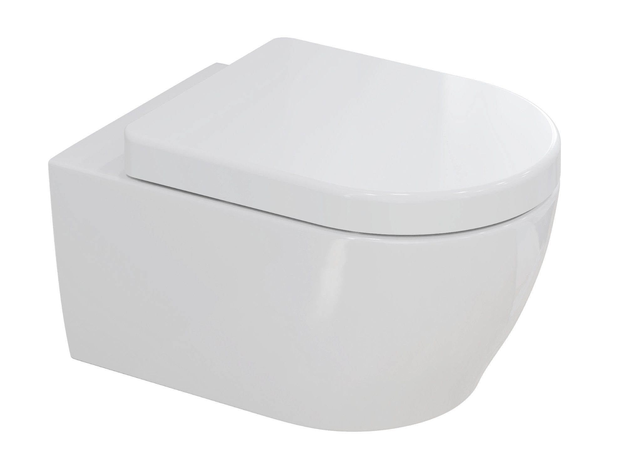 Aqua Bagno Tiefspül-WC Spülrandlose Toilette Wand-WC abnehmbarer Sitz mit S günstig online kaufen