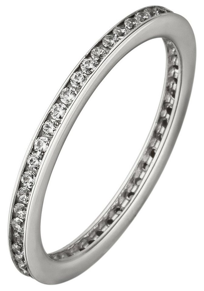 JOBO Fingerring, 925 Silber mit Zirkonia rundum, Juwelierqualität der Marke  JOBO