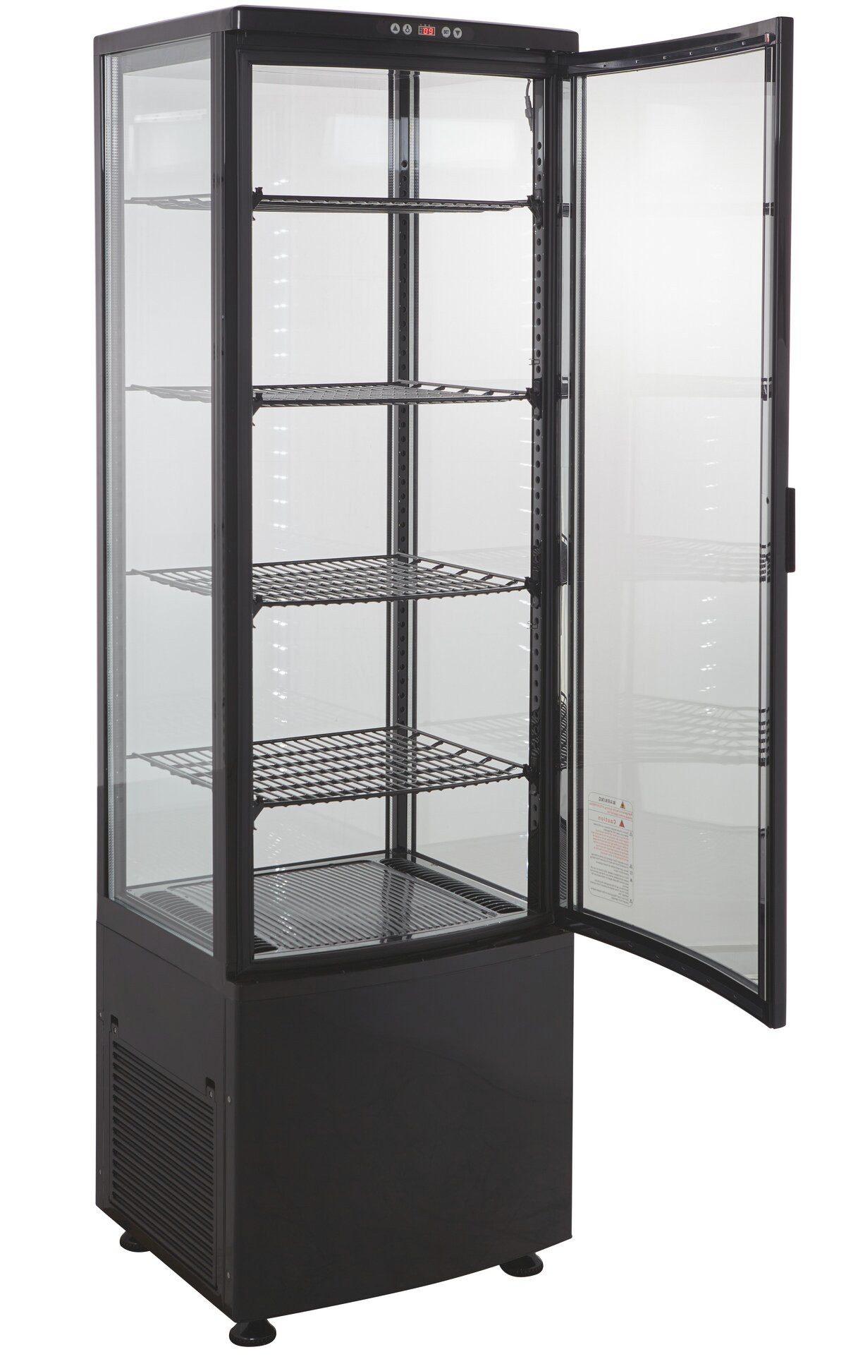 GastroHero Kühlschrank Kühlvitrine 235 L - LED mit Glastür I abschließbar KV-235S, 169 cm hoch, 51.7 cm breit