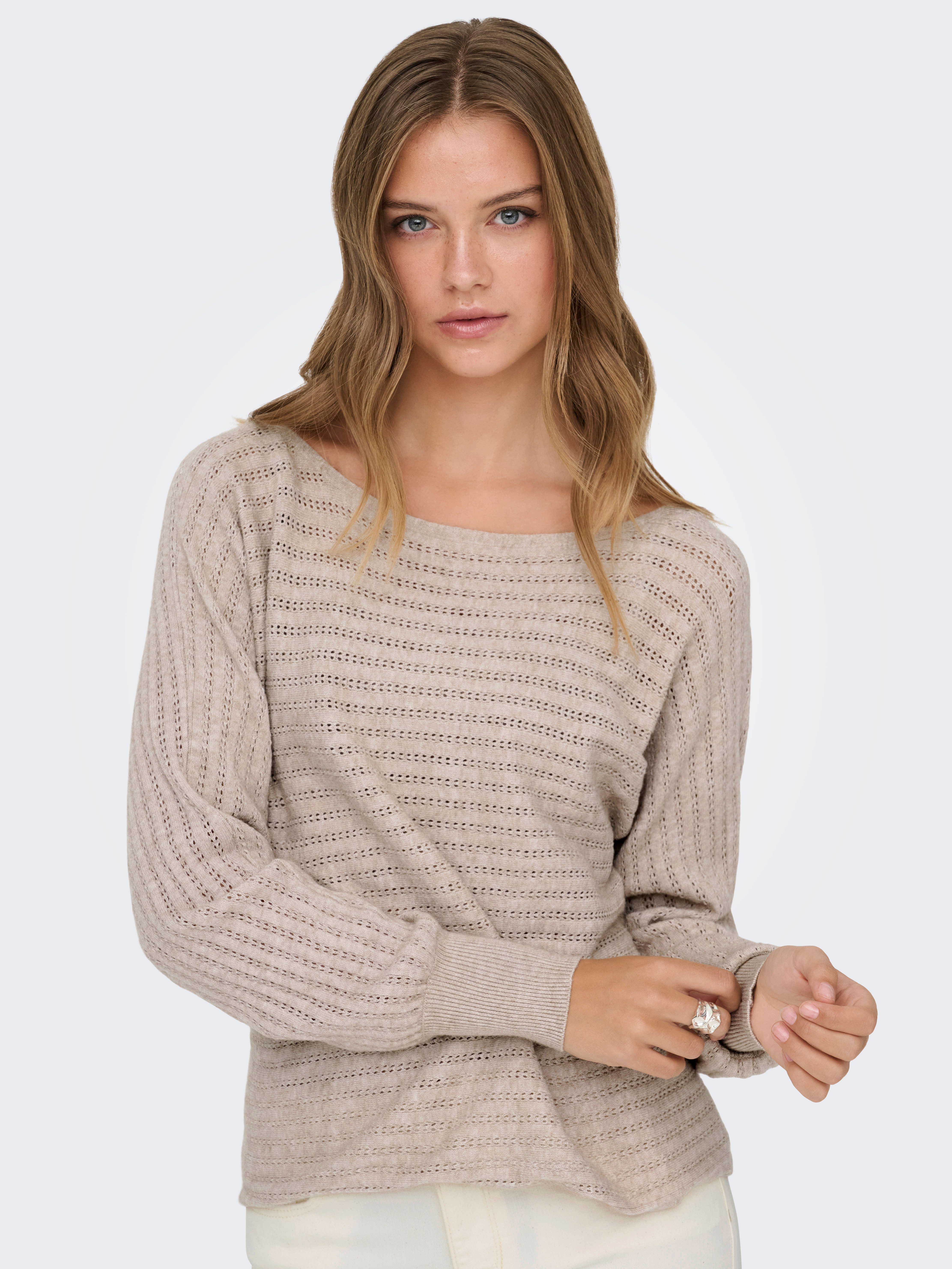 ONLY Strickpullover ONLIBI LS BOATNECK STRUC PULLOVER EX KNT