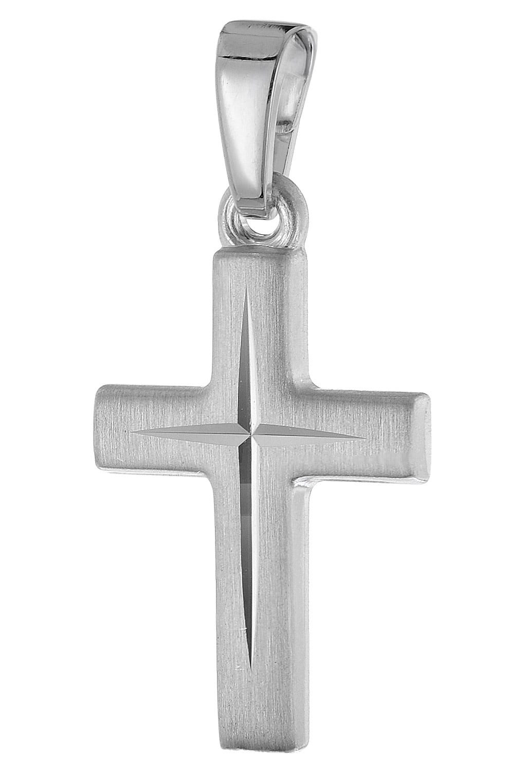 Kreuzanhänger Kinder Kreuz-925 Silber Rhodiniert 16 mm