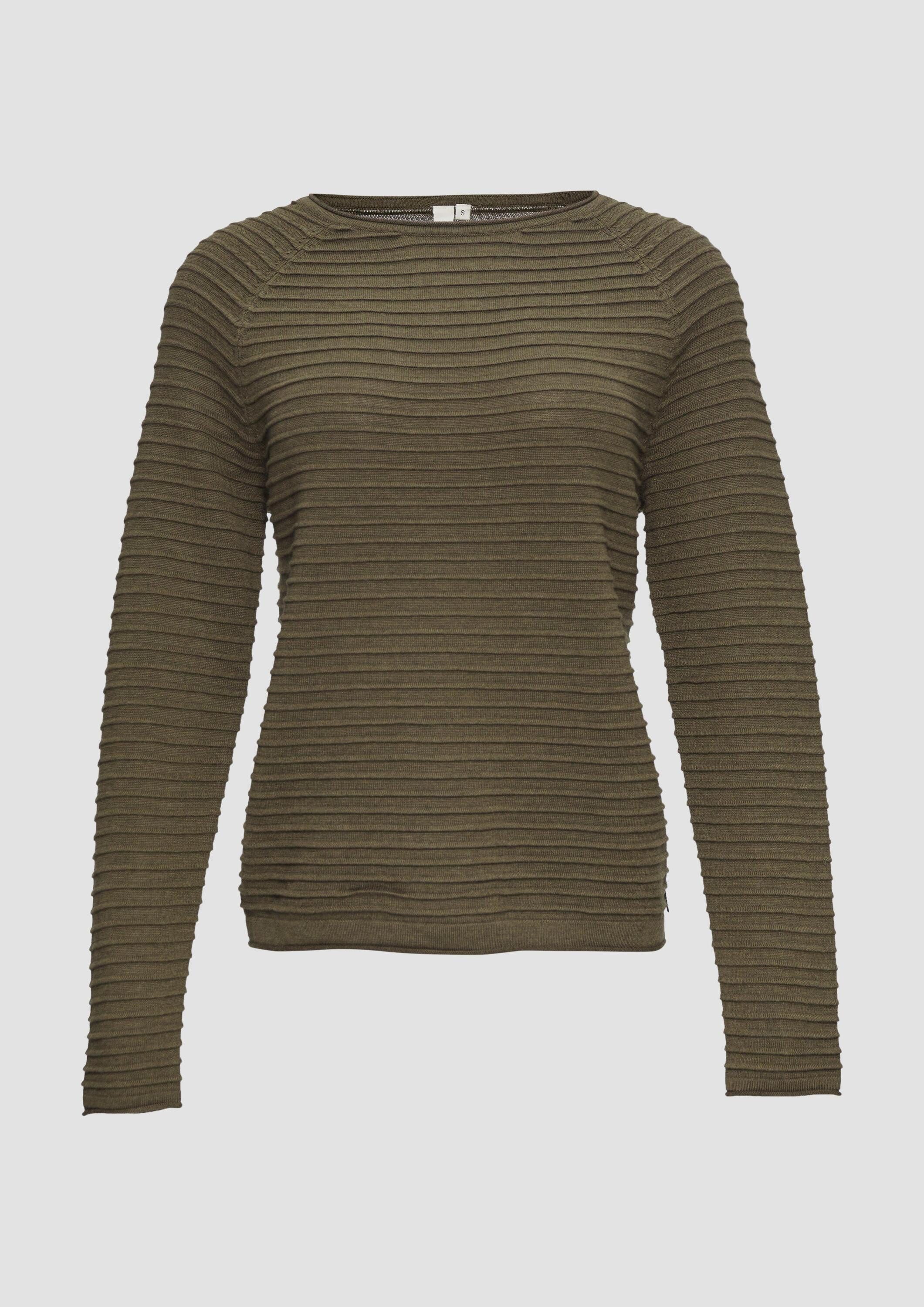 QS Longpullover Strickpullover Pullover aus Viskosemix