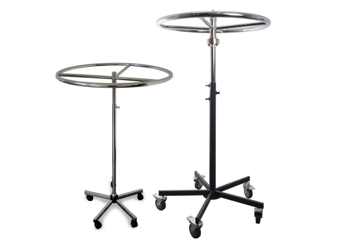GERSO Kleiderständer Ringständer 77 cm Durchmesser mit Rollen drehbar höhenverstellbar