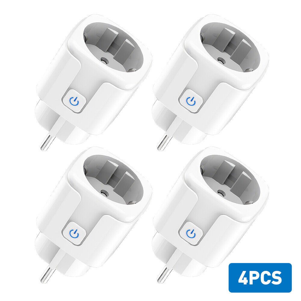 BlingBin WLAN-Steckdose Alexa Intelligente Steckdose 16A 3680W 2.4G WiFi Steckdose Kompatibel, max. 3680,00 W, 4pcs/Set, 4-St., 4 Stück, Alexa Steckdose Misst Den Stromverbrauch mit Sprachsteuerung und Timer