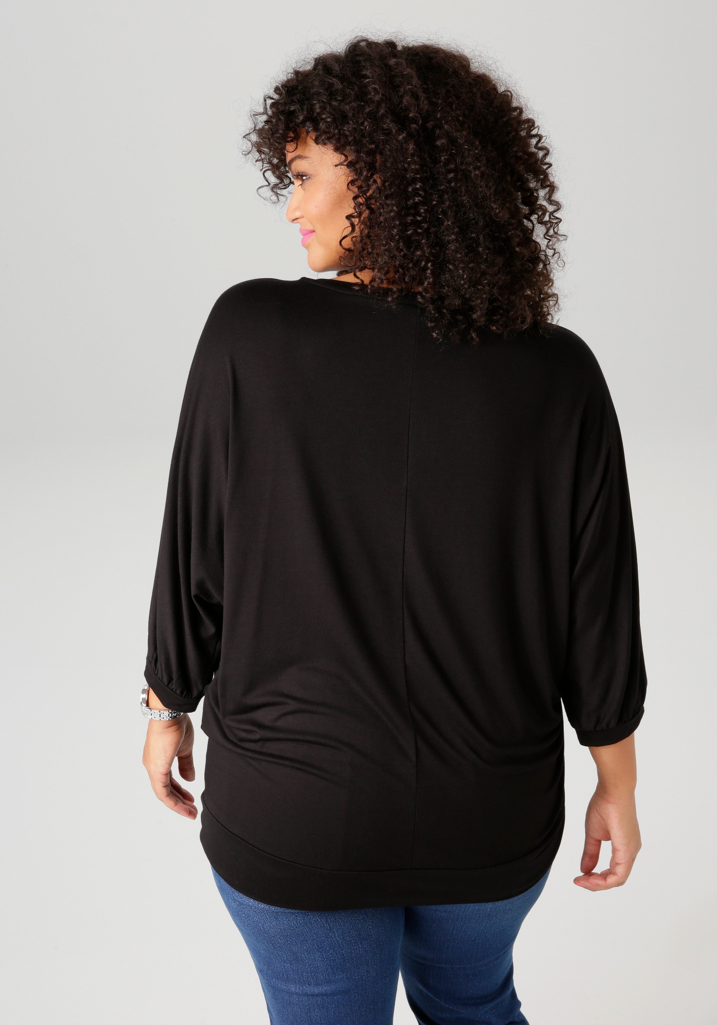Aniston PLUS 3/4-Arm-Shirt, mit trendigem Druckmotiv günstig online kaufen