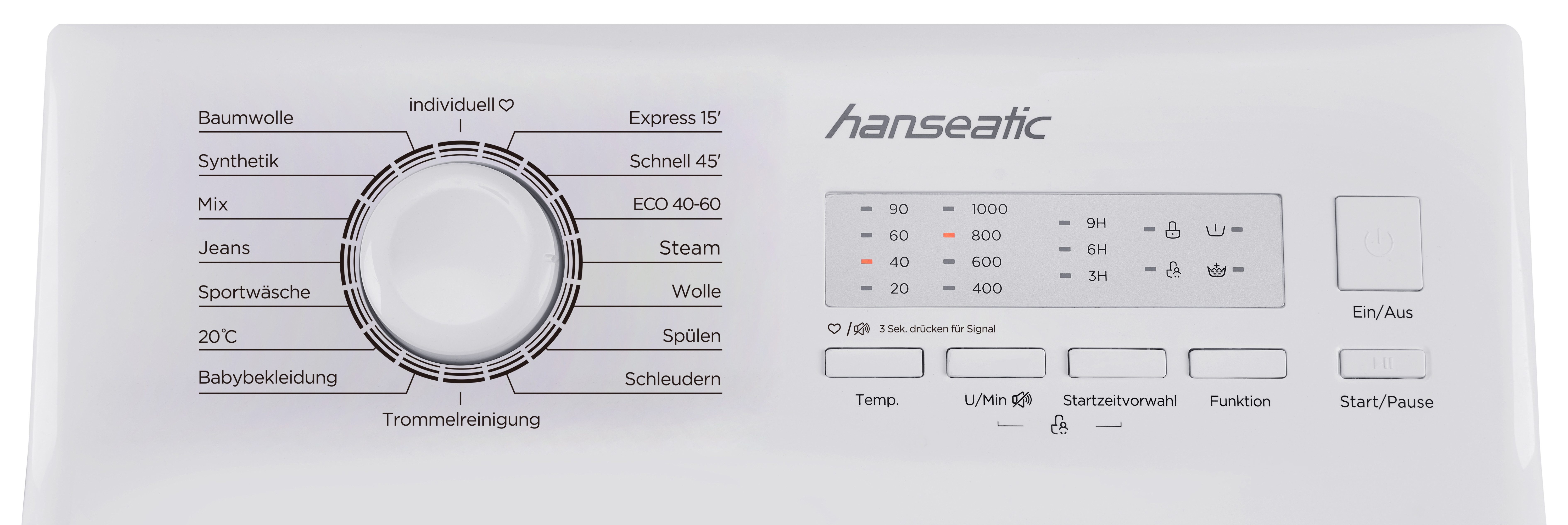Hanseatic Waschmaschine Toplader HTW510C, 5 kg, 1000 U/min