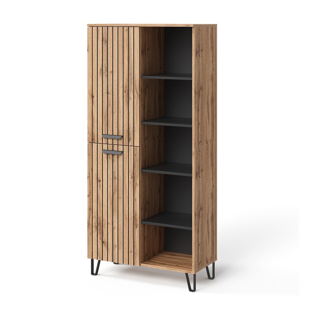 Vicco Garderoben-Set Amber, Eiche Wotan, 80 x 172 cm mit 5 Fächern günstig online kaufen