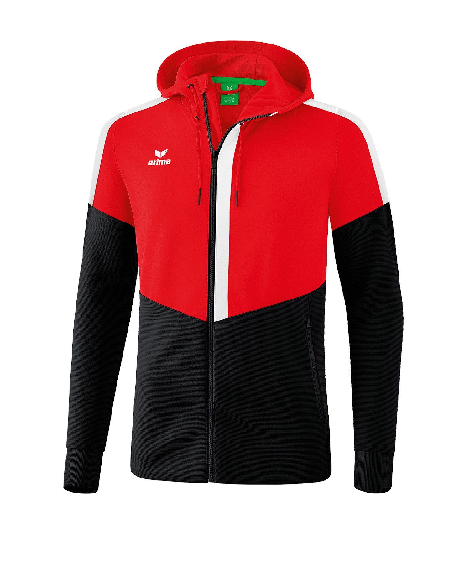 Erima Sweatjacke Squad Kapuzen-Trainingsjacke rotschwarzweiss Kids