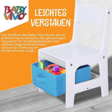 Baby Vivo Kindersitzgruppe Kindersitzgruppe multifunktionaler Tisch 2 Stühle aus Holz - Moritz