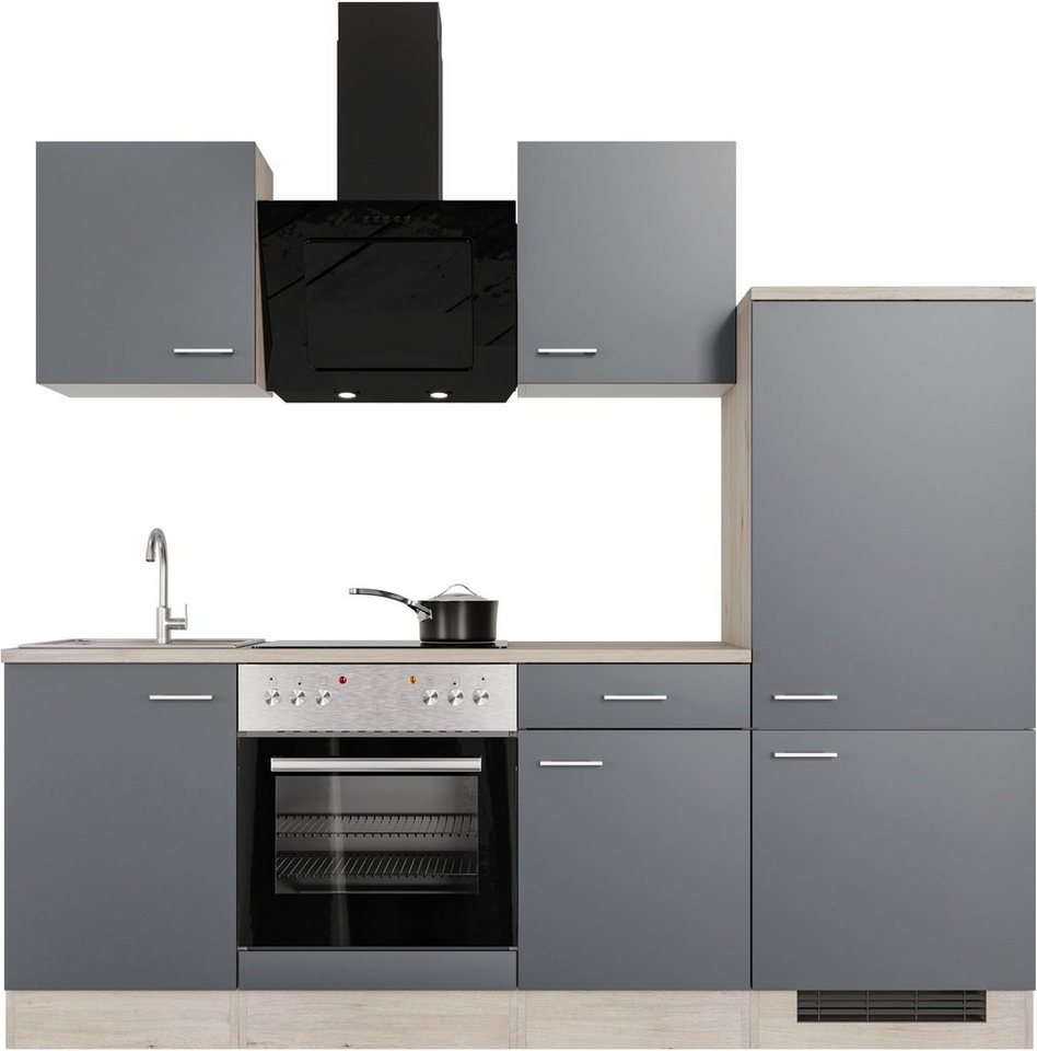 Flex-Well Küche Morena, mit E-Geräten, Breite 220 cm, in vielen  Farbvarianten erhältlich, Küchenzeile von Flex-Well, Made in Germany,  inklusive hochwertiger Elektrogeräte