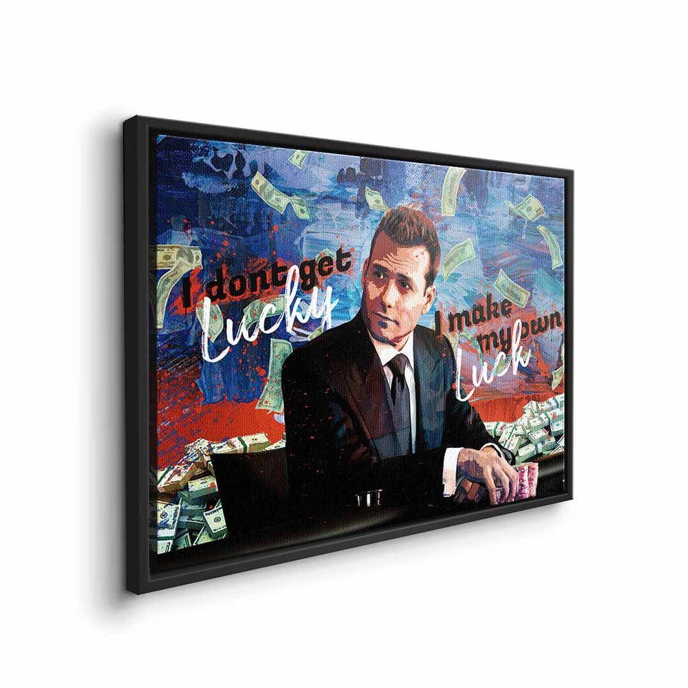 Rahmen Leinwandbild, Suits make DOTCOMCANVAS® Specter my Motivationswandbild luck I Harvey own Wandbild ohne