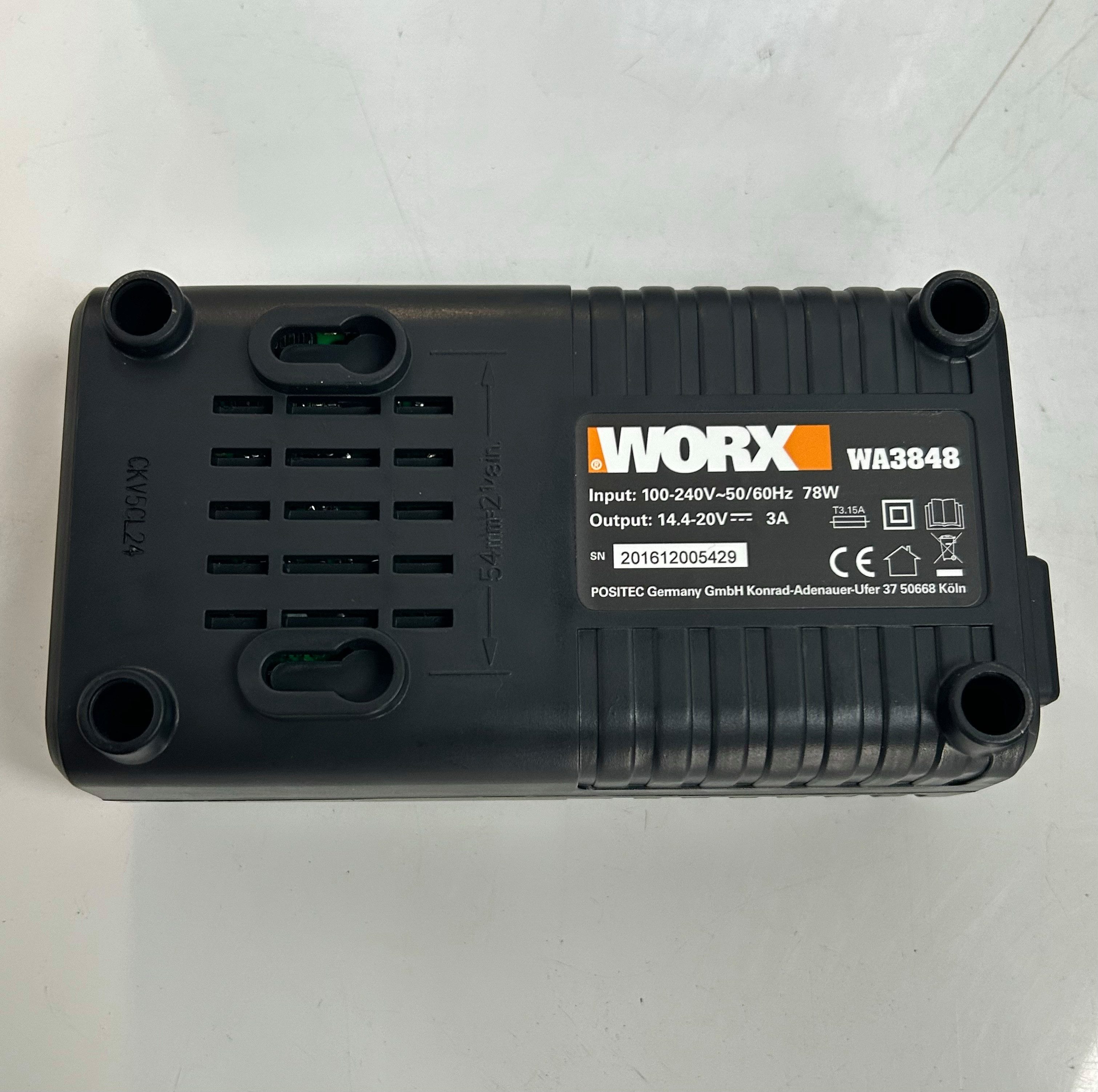 Worx WORX 30 minute Schnellladegerät WA3848 20V Lithium-ion Fast Charger Akku-Ladestation