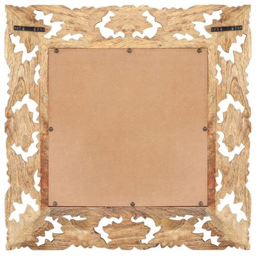 furnicato Wandspiegel Spiegel Handgeschnitzt Braun 50x50 cm Massivholz Mango