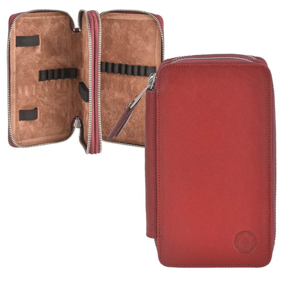Sonnenleder Federtasche Bosse, Stifteetui, Schüleretui, 2-Fächer, 28 Stiftschlaufen, Rindleder