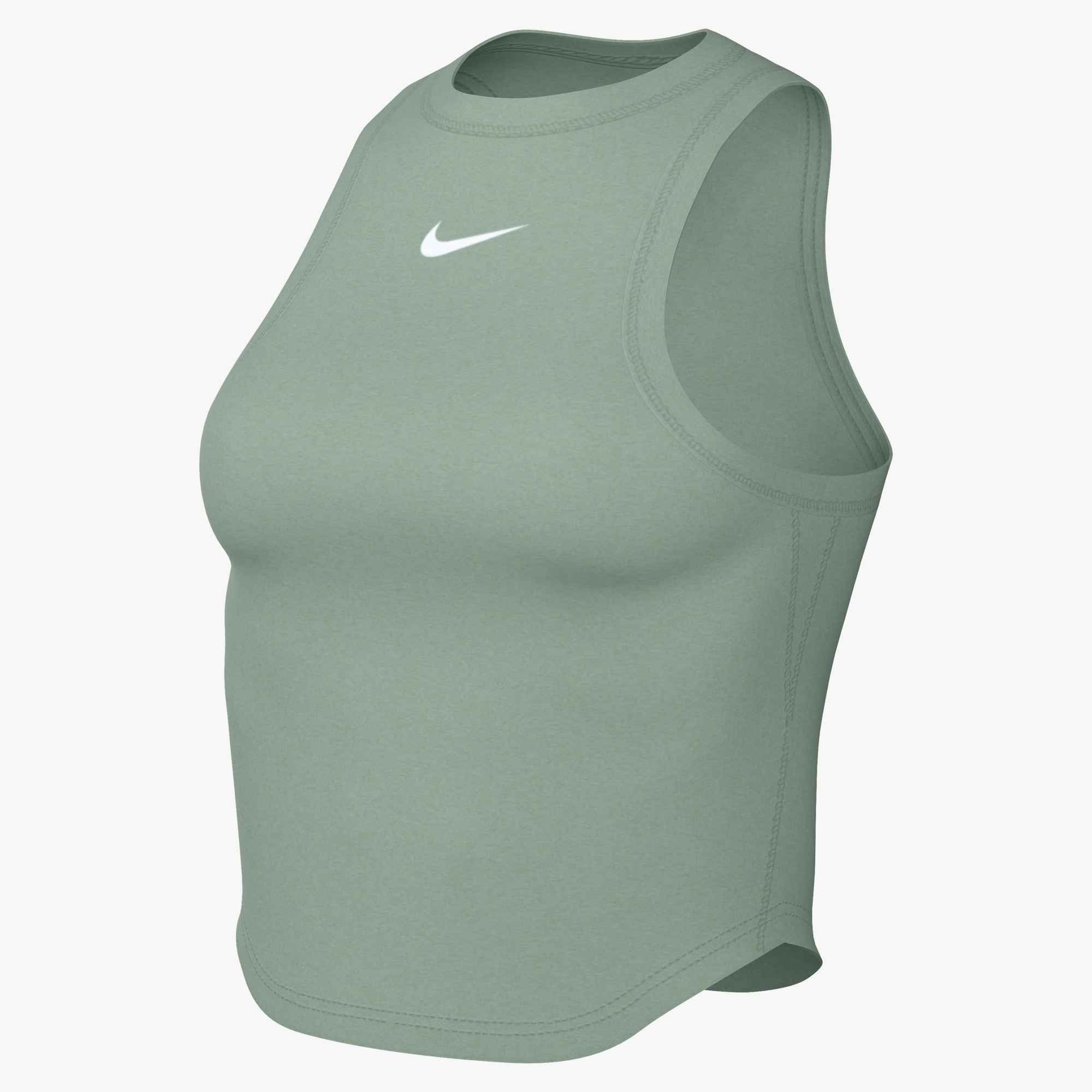 Nike Tanktop W NK ONE FITTED DF CROP TANK abgerundeter Saum, Tanktop-Form, aus Polyester und Elasthan