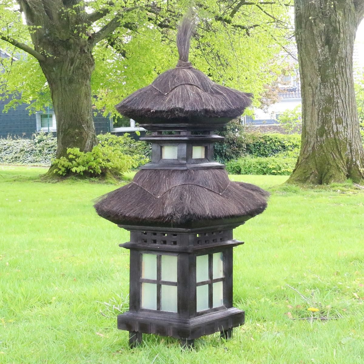 Oriental Galerie Dekofigur Deko Bali Haus Pagode aus Holz braun groß (1