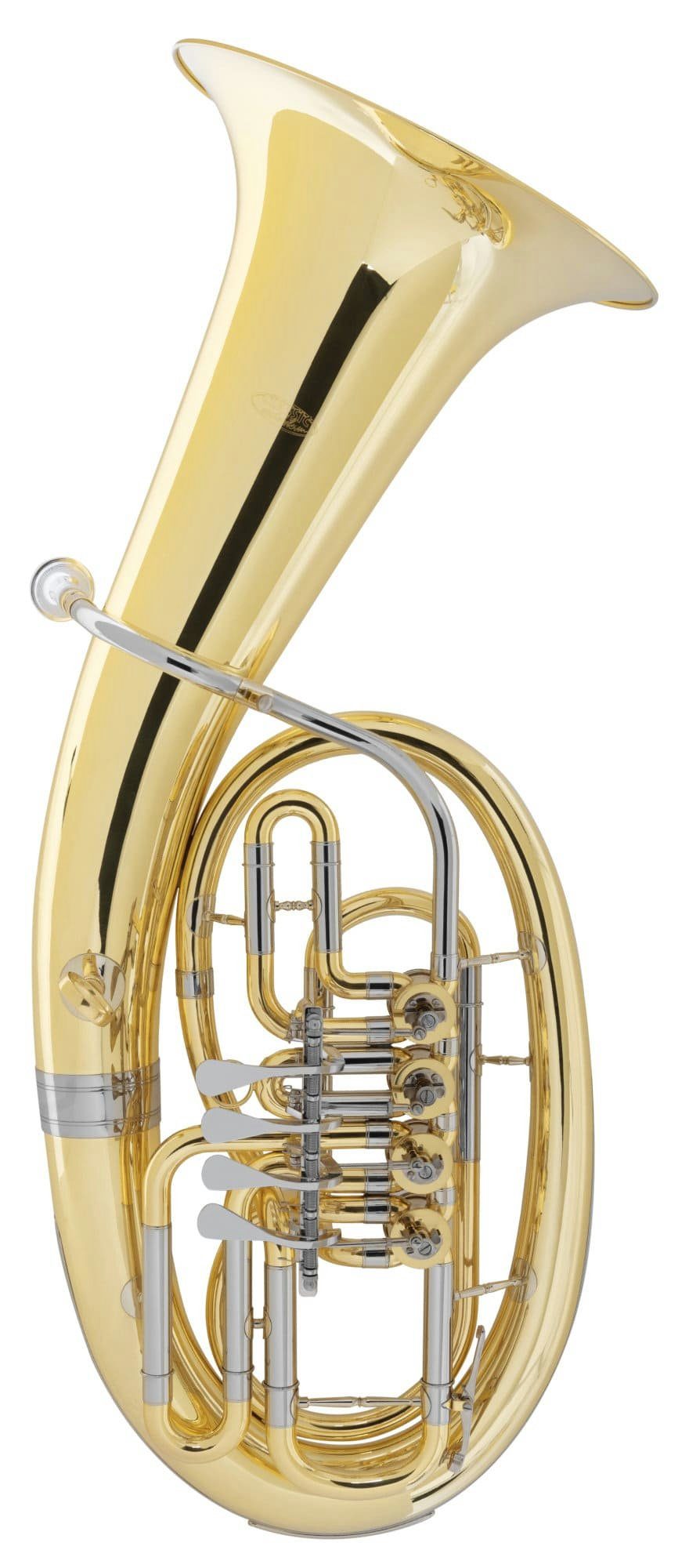 Classic Cantabile Horn B-3146 Bariton - Mundrohr & Außenzüge: Neusilber Bb, Graviertes Schallstück, Inkl. Leichtkoffer, Mundstück & Reinigungstuch, Inkl. Leichtkoffer, Mundstück & Reinigungstuch