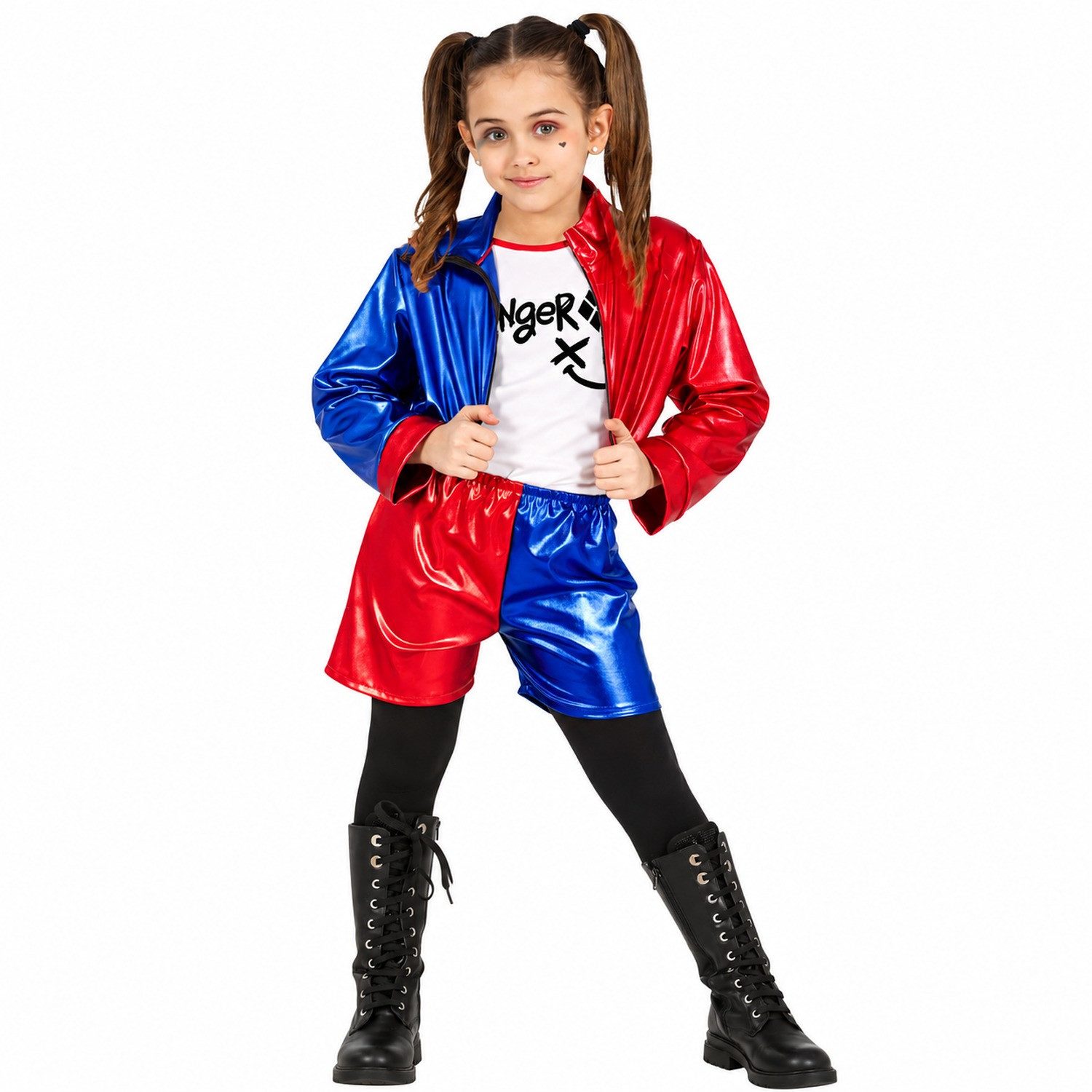 Fiestas Guirca Clown-Kostüm Kostüm 'Harlekin Metallic' für Mädchen, Jacke, Ho