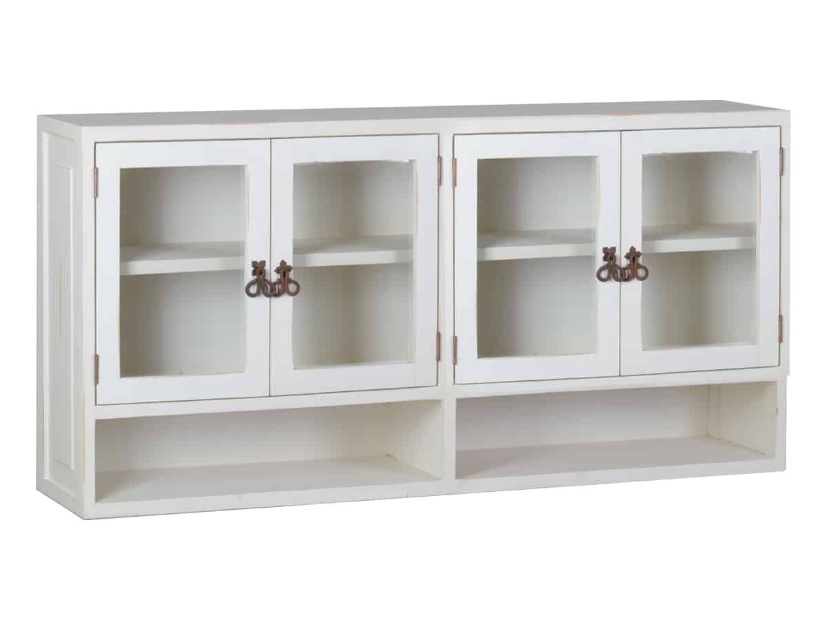 MiaMöbel Hängeschrank Mexico aus massivem Pinienholz Weiß