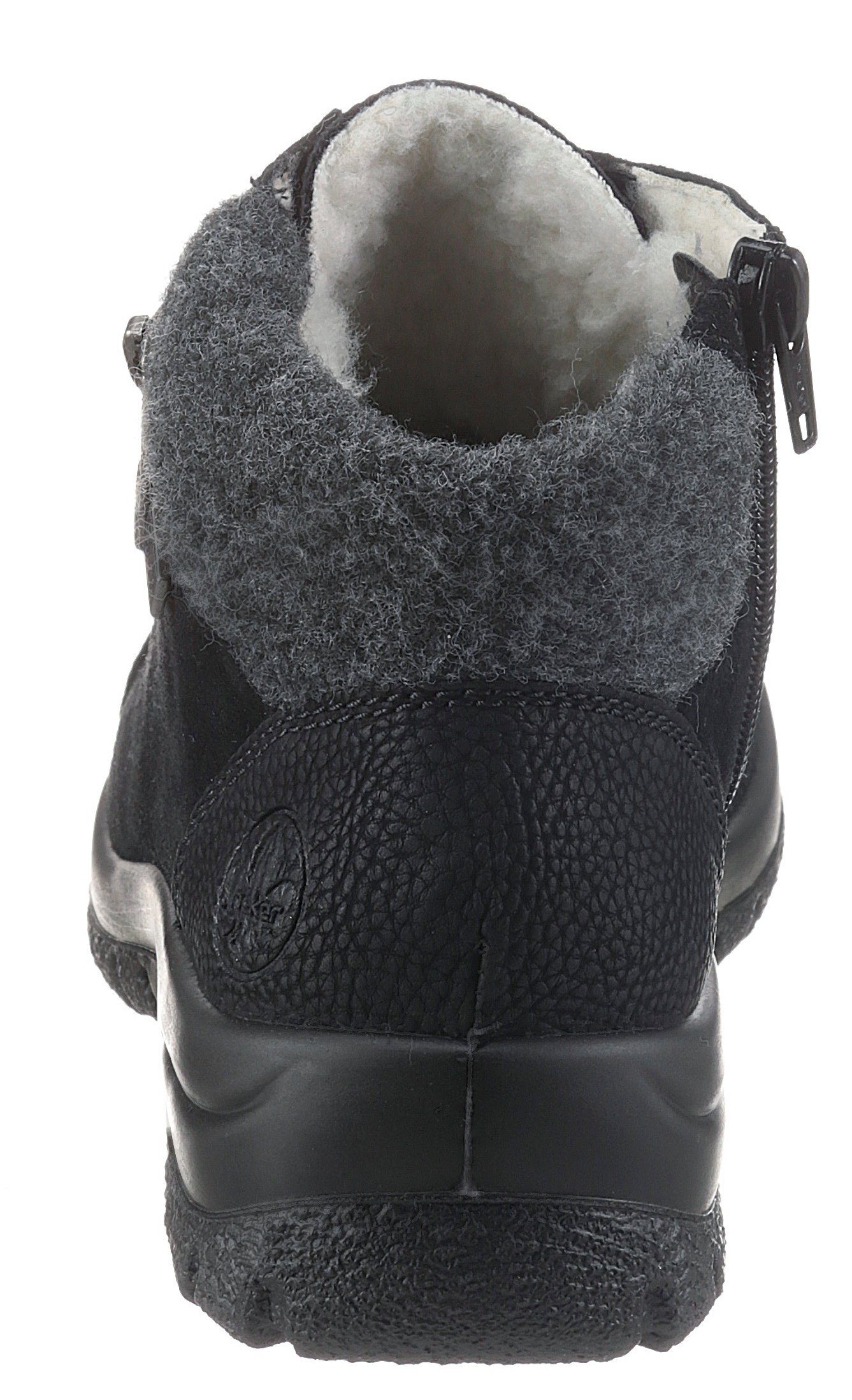 Schaftabschluss schwarz Rieker Rieker Filz aus TEX Winterboots und mit