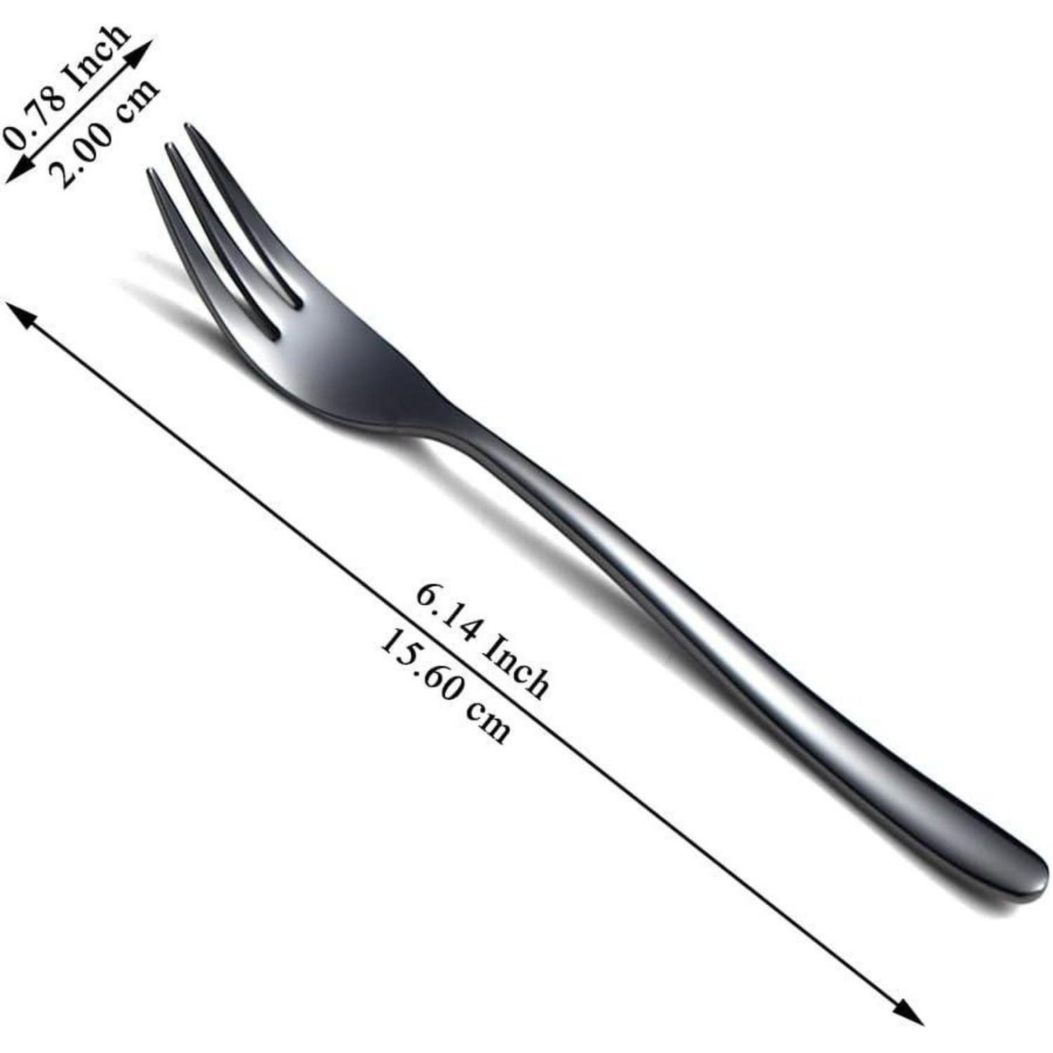 LuxusKollektion Kuchengabel Dessertgabeln schwarz 12er 14cm Edelstahl titanbeschichtet 4 Schwarz