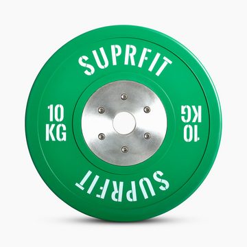 SF SUPRFIT Hantelscheiben Pro Competition Bumper Plate Set 90 kg, 90 kg, (2x20kg, 2x15kg, 2x10kg), Rostfreier Innenring aus Edelstahl. IWF-Norm