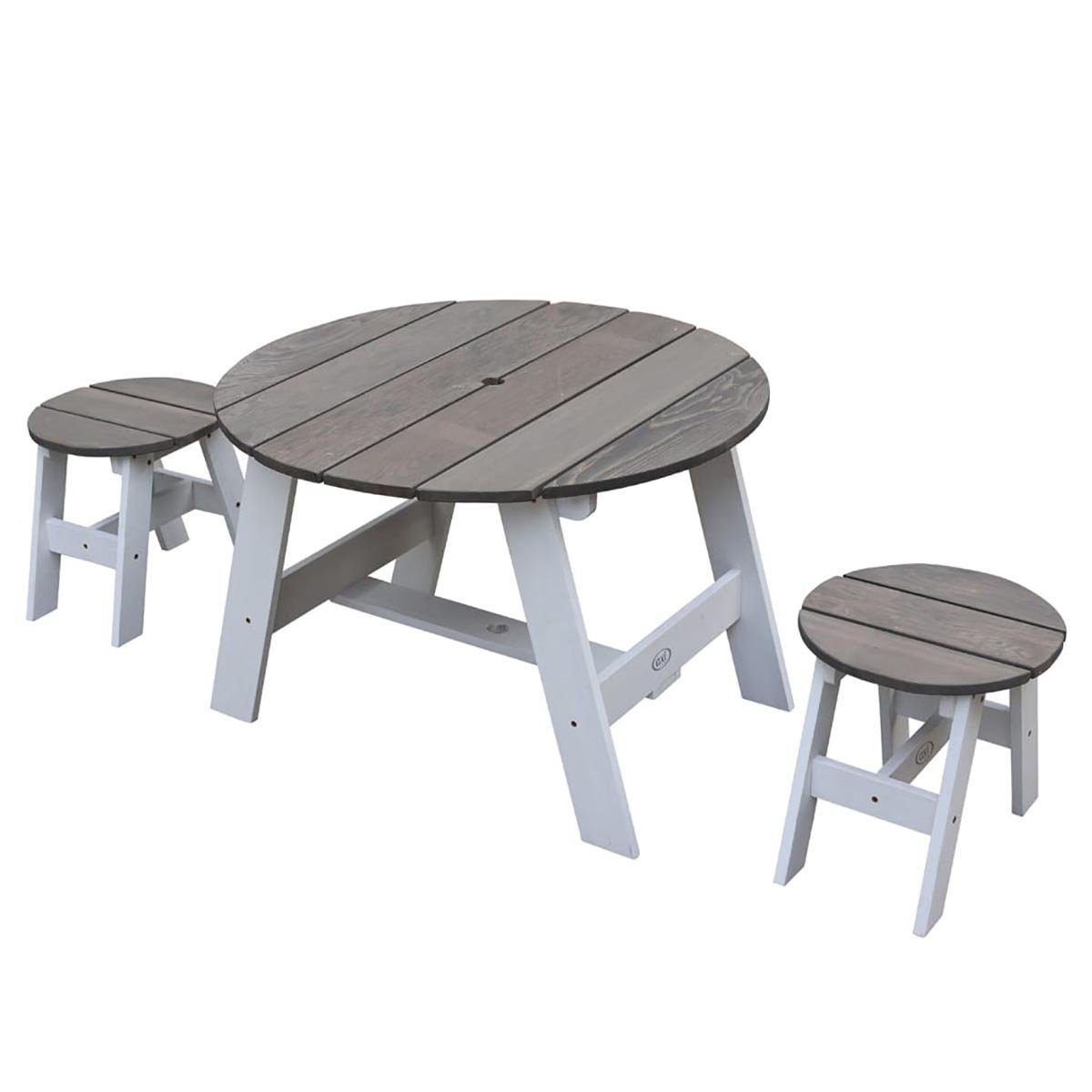 DOTMALL Arbeitstisch AXI 3-teiliges Kinder-Picknicktisch-Set in Grau und Weiß | Tische
