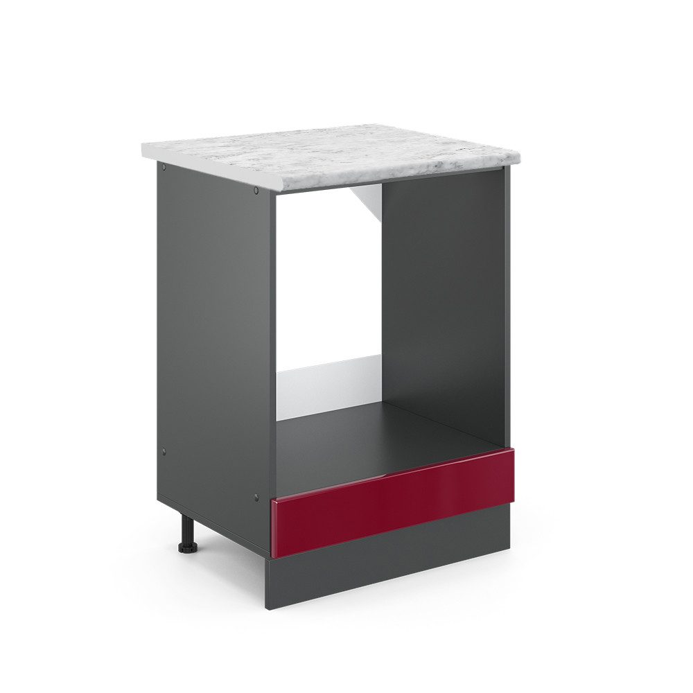 Vicco Herdumbauschrank R-Line, Bordeaux Hochglanz/Anthrazit, 60 günstig online kaufen