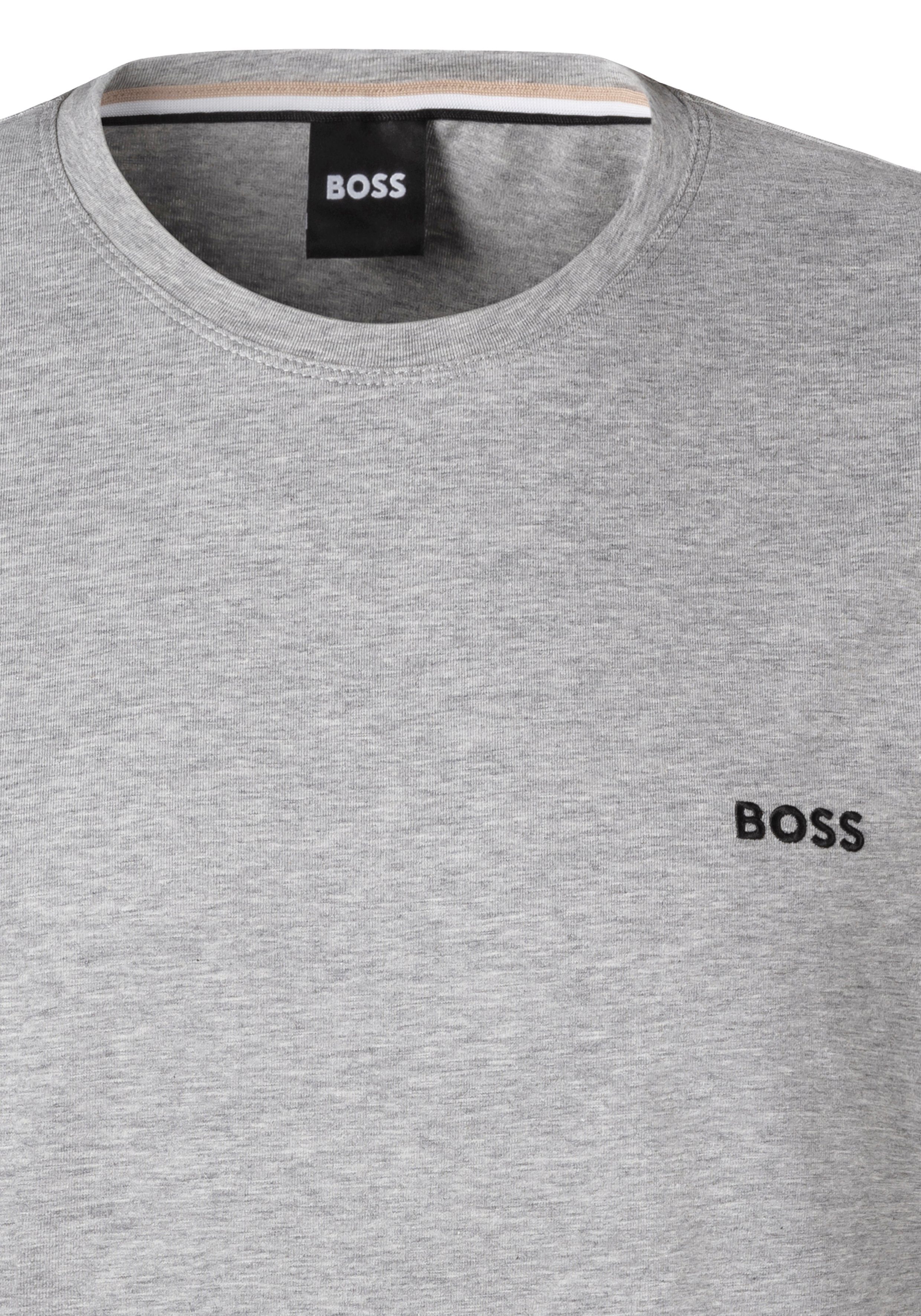 T-Shirt mit grau-meliert Brustlogo BOSS