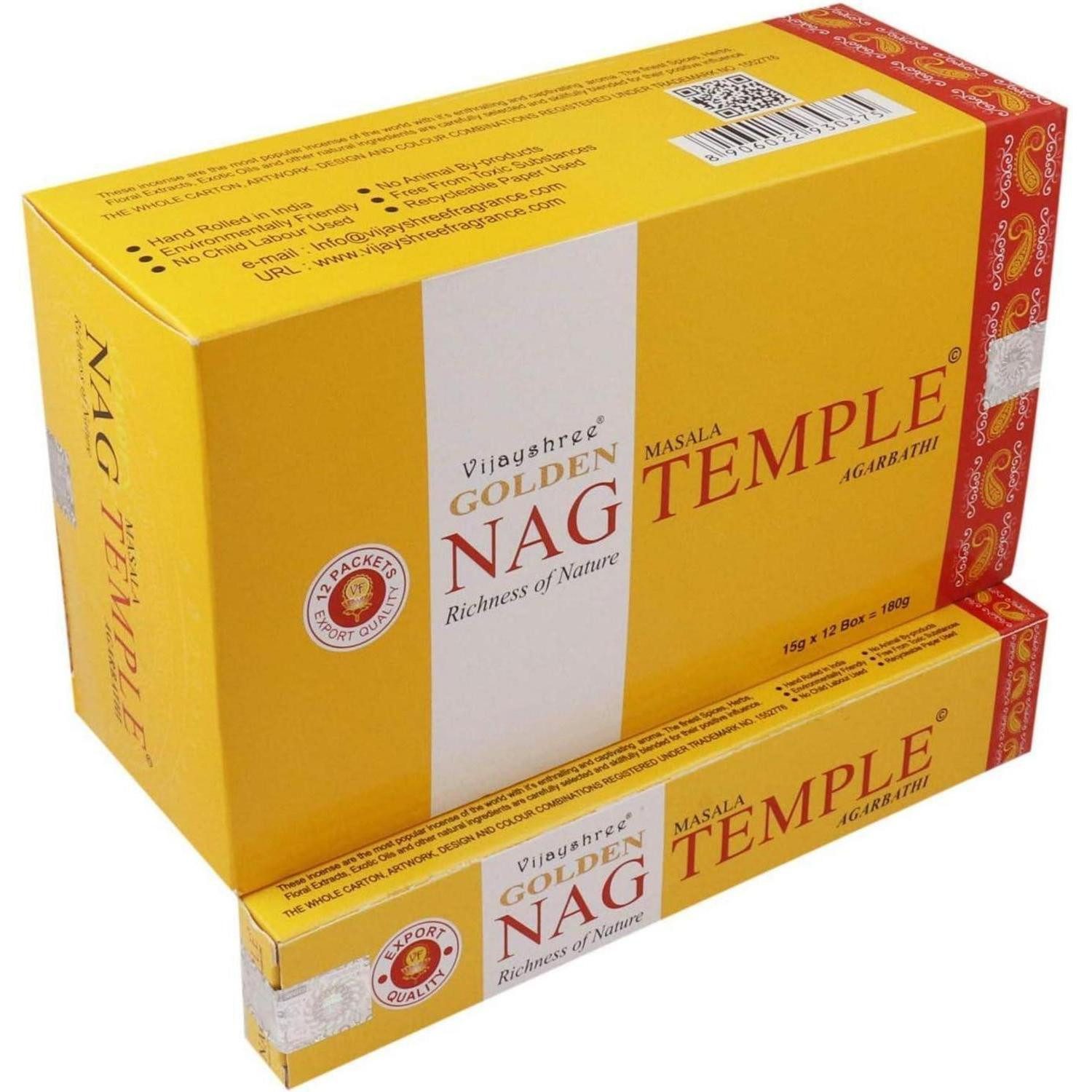 LuxusKollektion Räucherstäbchen-Halter Räucherstäbchen Nag 15 g Gewürze RÄUCHERSTÄBCHEN TEMPLE 180 GRAMM