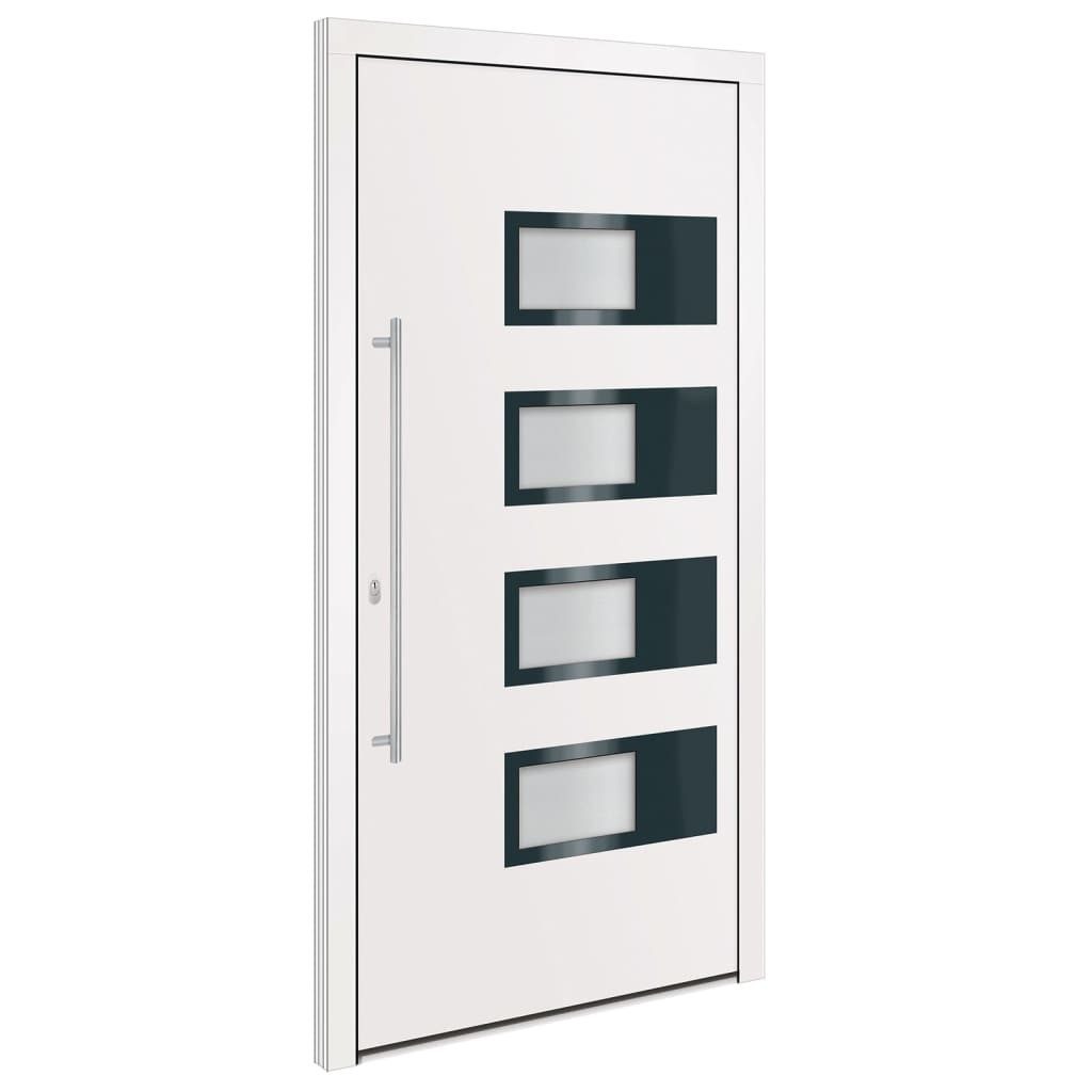 vidaXL Haustür Haustür Weiß 100x200 cm Aluminium und PVC (1-St)