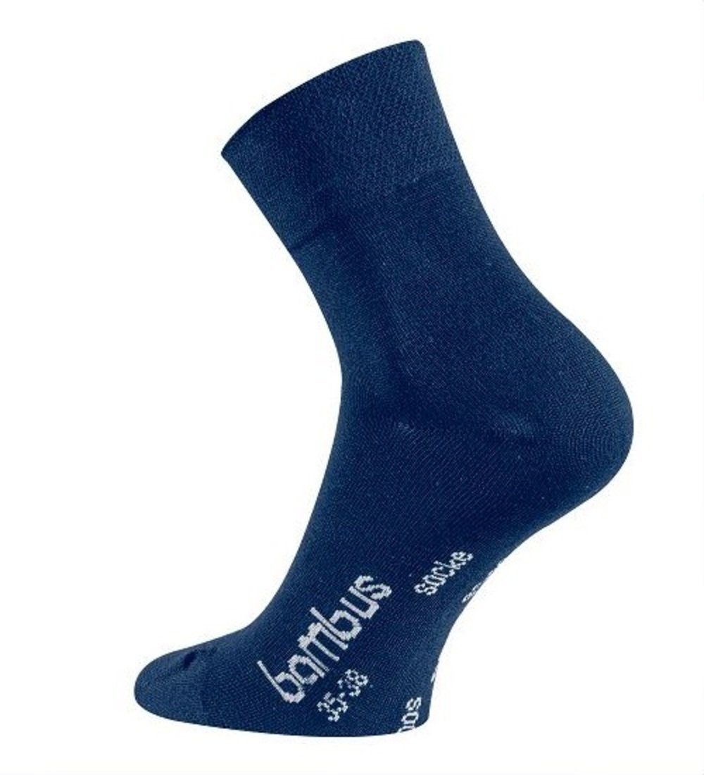 FussFreunde Kurzsocken 6 kurze Quarter ANTI-LOCH-GARANTIE und Paar Bambus-Socken, Jeansblau Socken