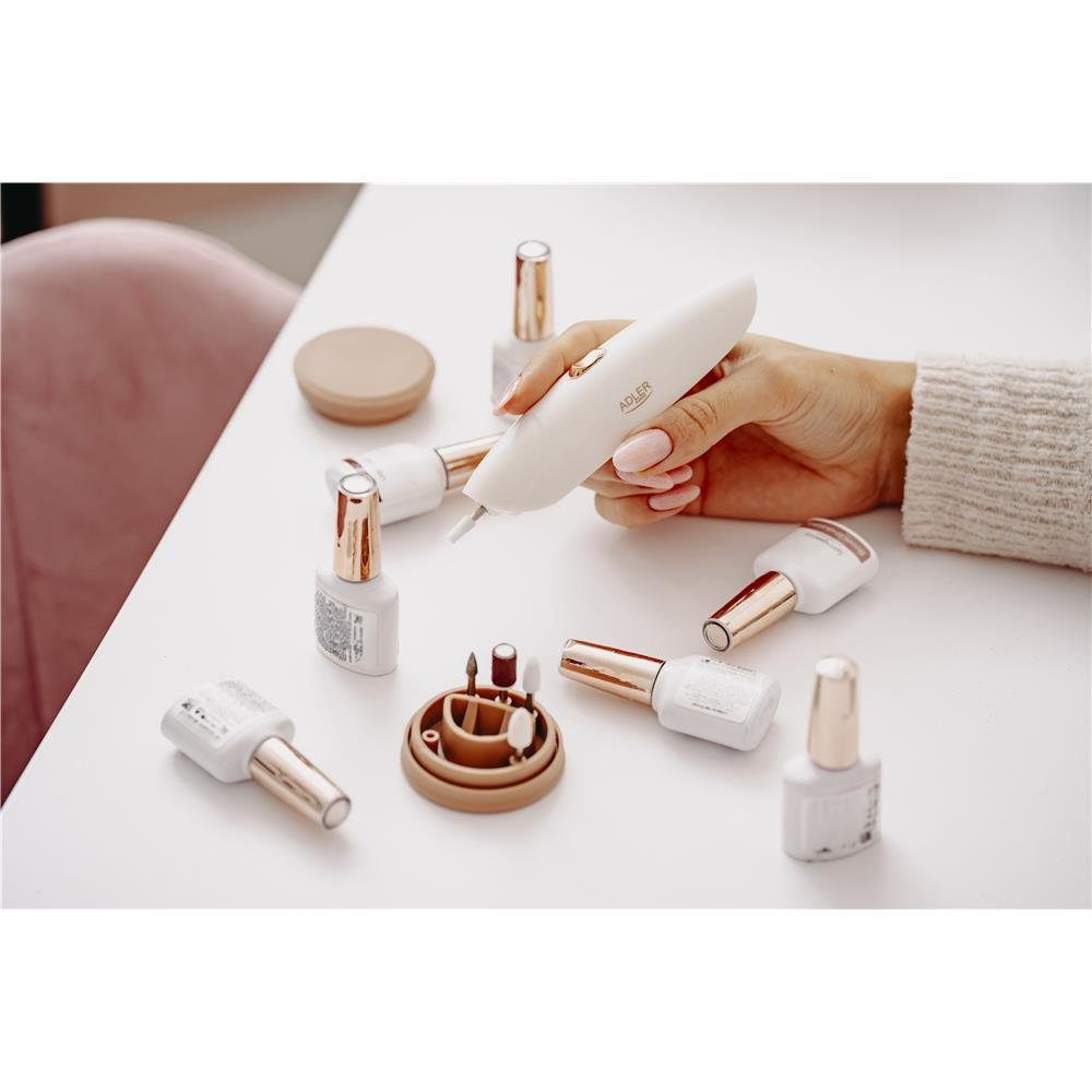 Adler Maniküre-Pediküre-Set AD 2179 Nagelfräse 5-in-1, Nagelpflegeset für Naturnägel sowie Kunst-, Acryl- und Gelnägel