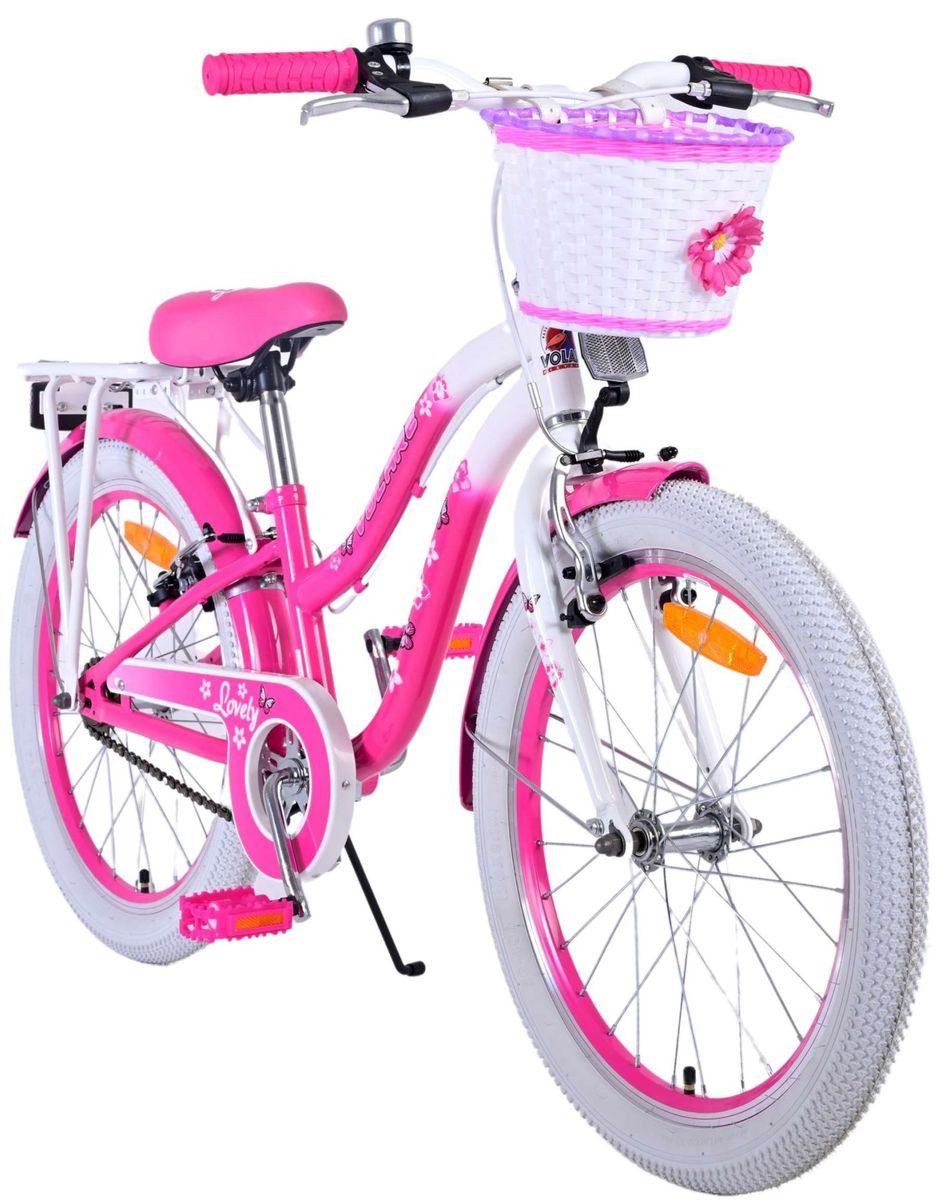 T&Y Trade Kinderfahrrad 20 ZOLL Kinder Mädchen Fahrrad Kinderfahrrad Rad LOVELY Rosa 22121, 1 Gang, Korb, Seitenständer, Gepäckträger