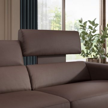 Sofanella Ecksofa Sofanella Eckcouch MILO Sofalandschaft Echtleder Ledercouch in Creme