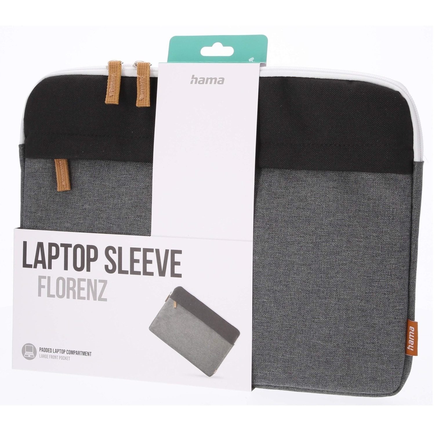 Hama Laptoptasche Notebook-Sleeve Florenz Laptop-Tasche Case Grau (1x Sleeve), Business Hülle Notebook-Fach 13,3" 13,5" 14" 14,2" 14,4" Zoll Laptop – Bild 5 von 5