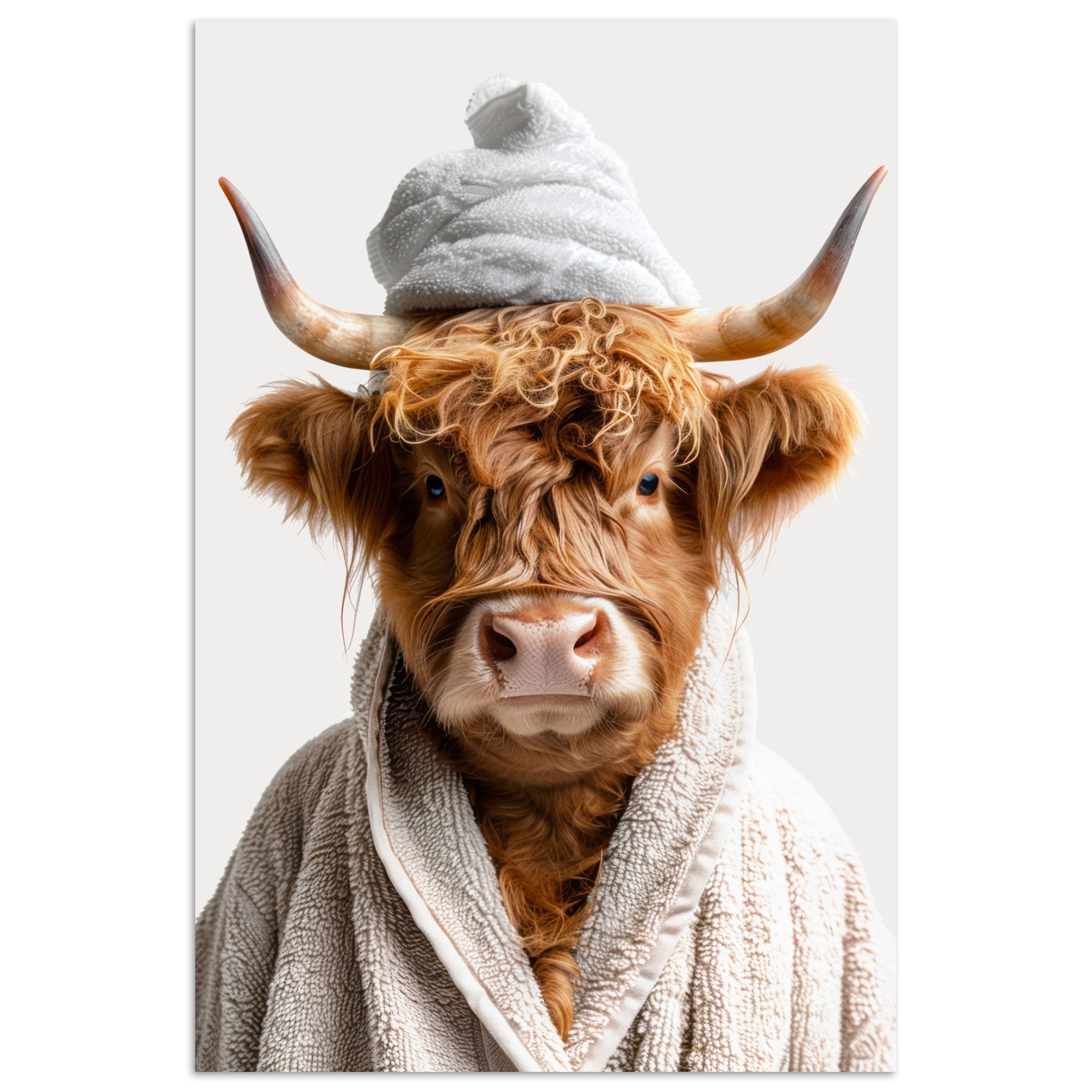 MuchoWow Poster Schottischer Highlander - Bademantel günstig online kaufen