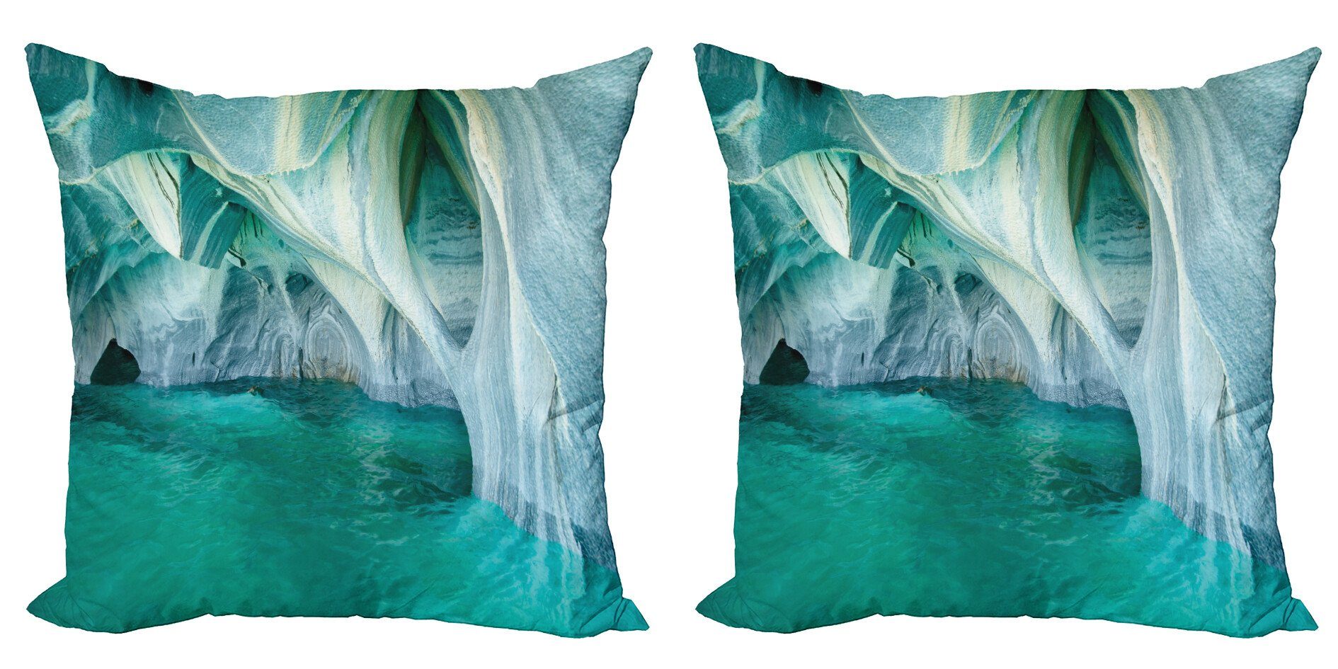 Kissenbezüge Modern Accent Doppelseitiger Digitaldruck, Abakuhaus (2 Stück), Natur Marmorhöhlen See