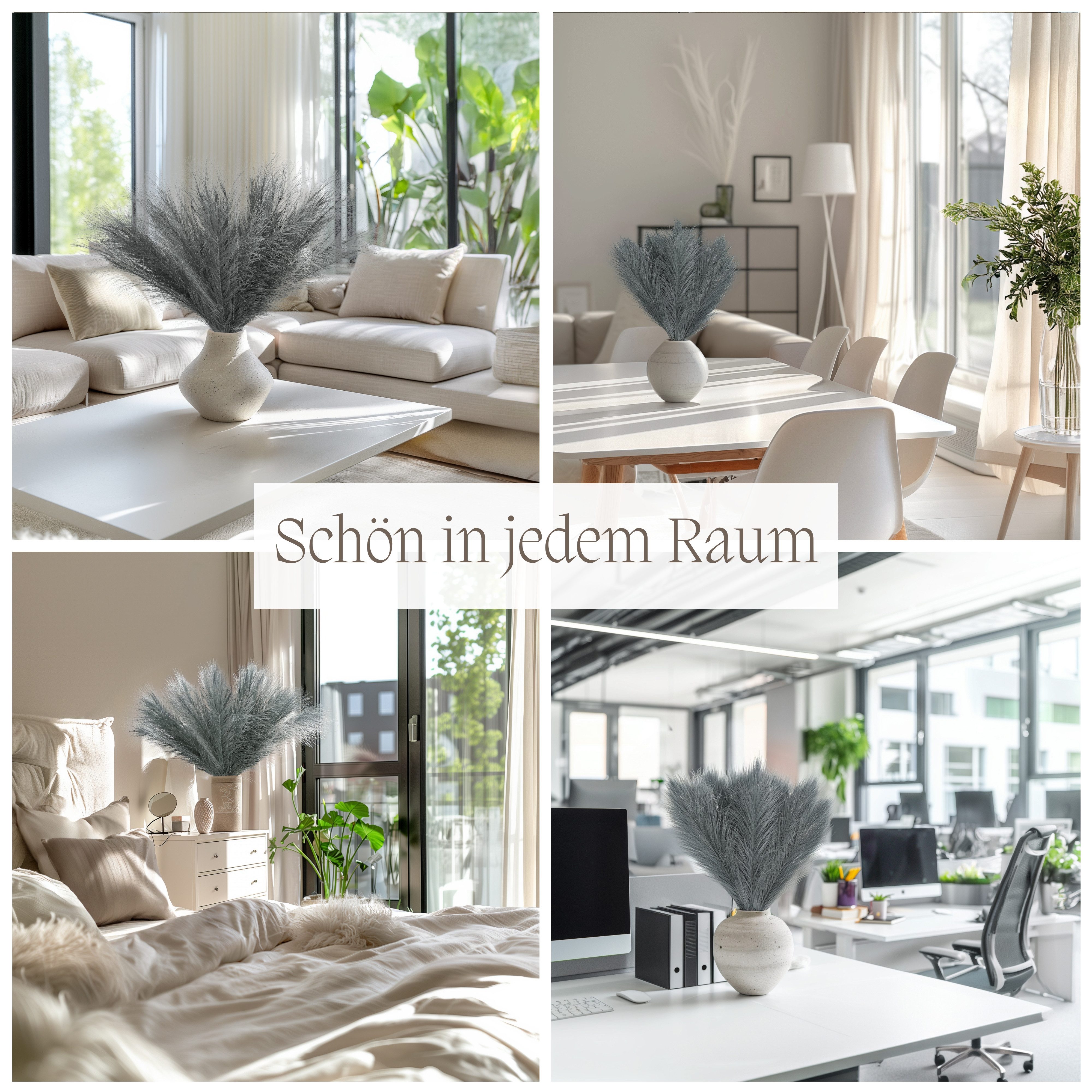 Kunstblume Pampasgras Groß Pampasgras Künstlich Pampasgras Schwarz Pampasgras Xxl Pampasgras, Nina-Maria's Deko Gold, Höhe 55 cm, 5er Set in verschiedenen Farben erhältlich